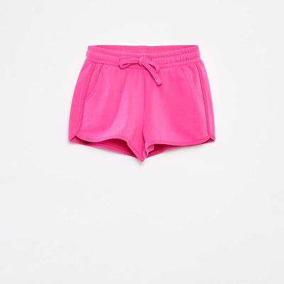 Short uni en molleton fin avec 2 poches ROSE