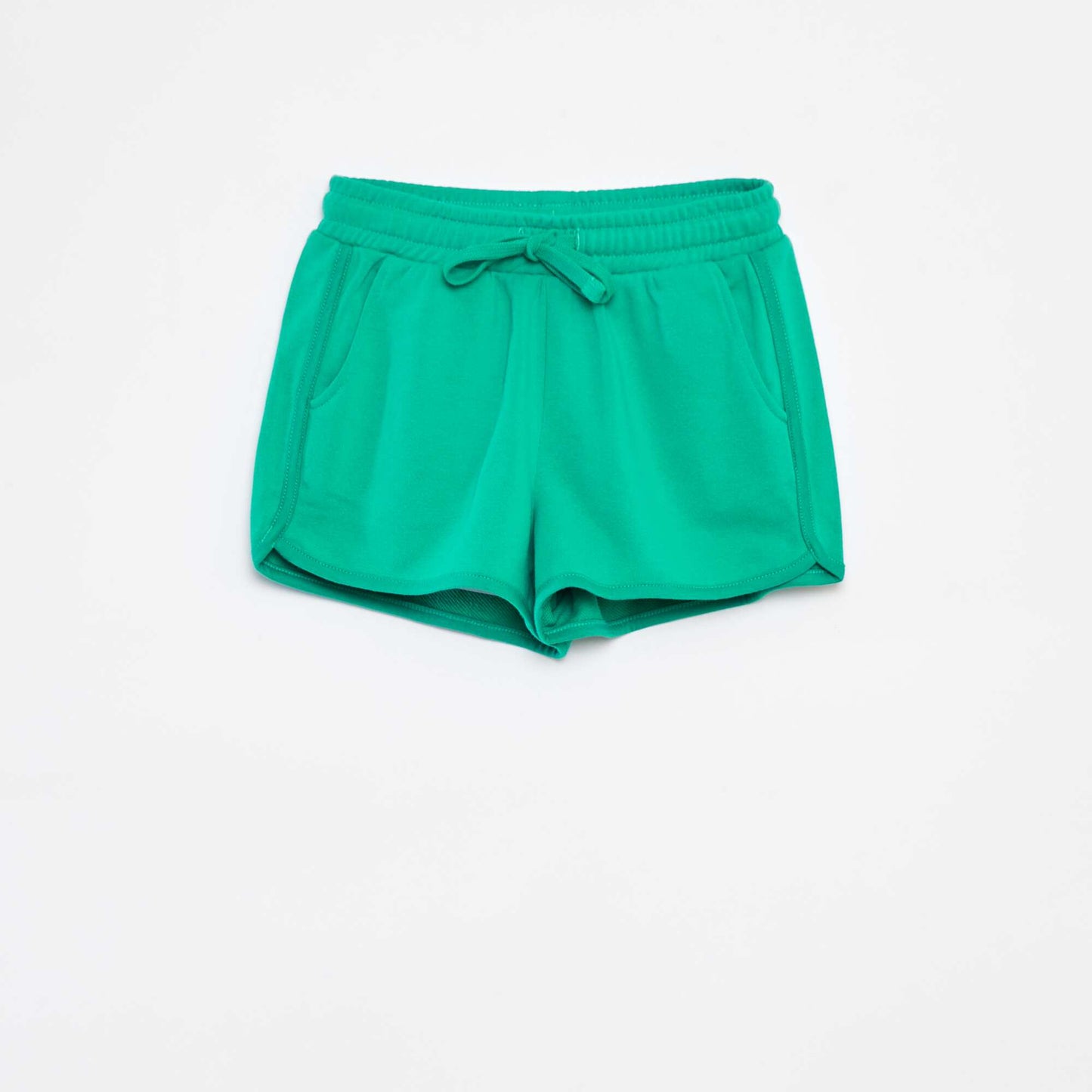 Short uni en molleton fin avec 2 poches VERT