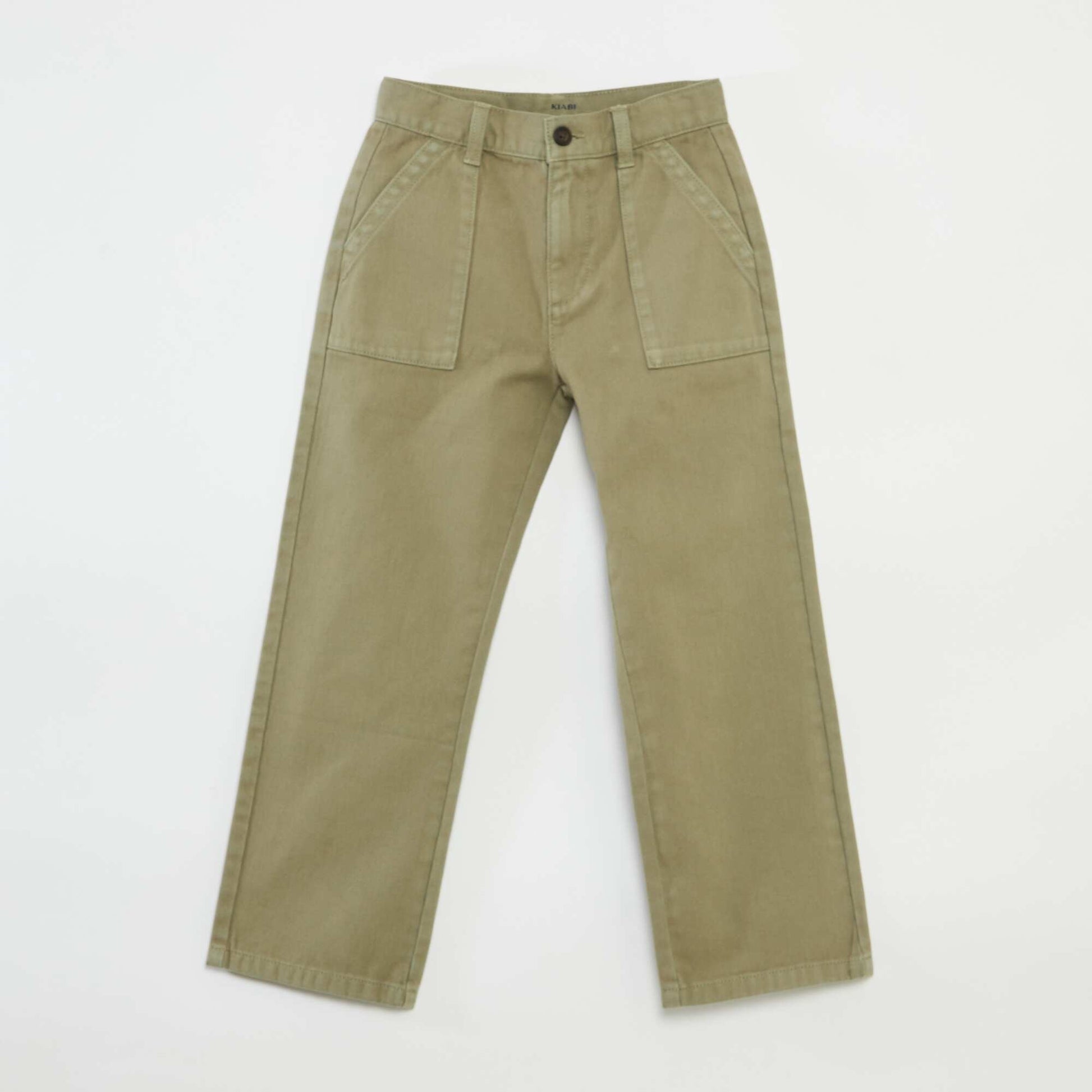 Pantalon regular à poches KAKI
