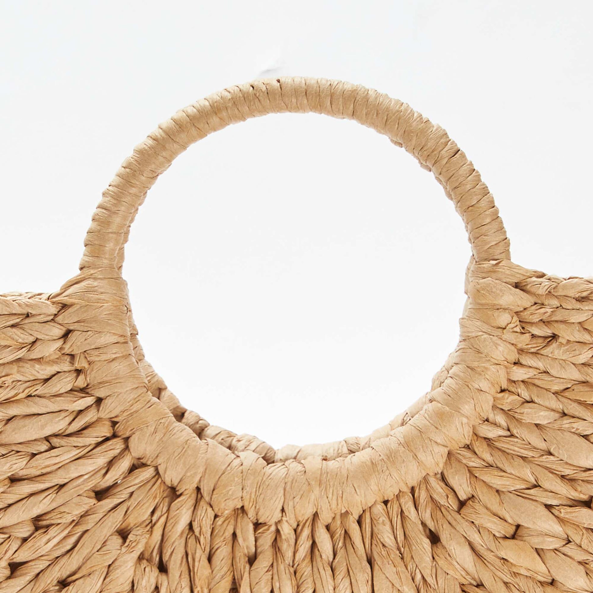 Cabas en paille avec anse BEIGE