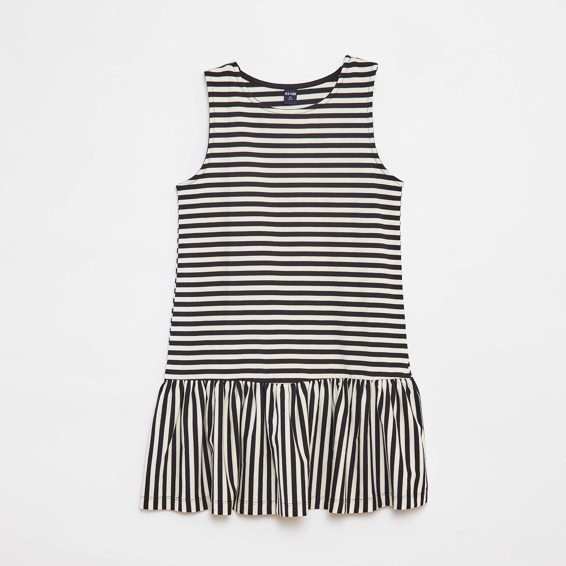 Robe sans manches avec volants NOIR