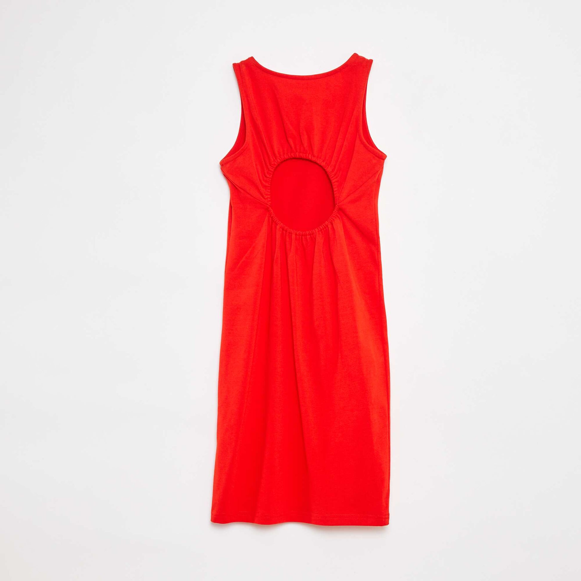 Robe sans manches ouverte dans le dos ROUGE