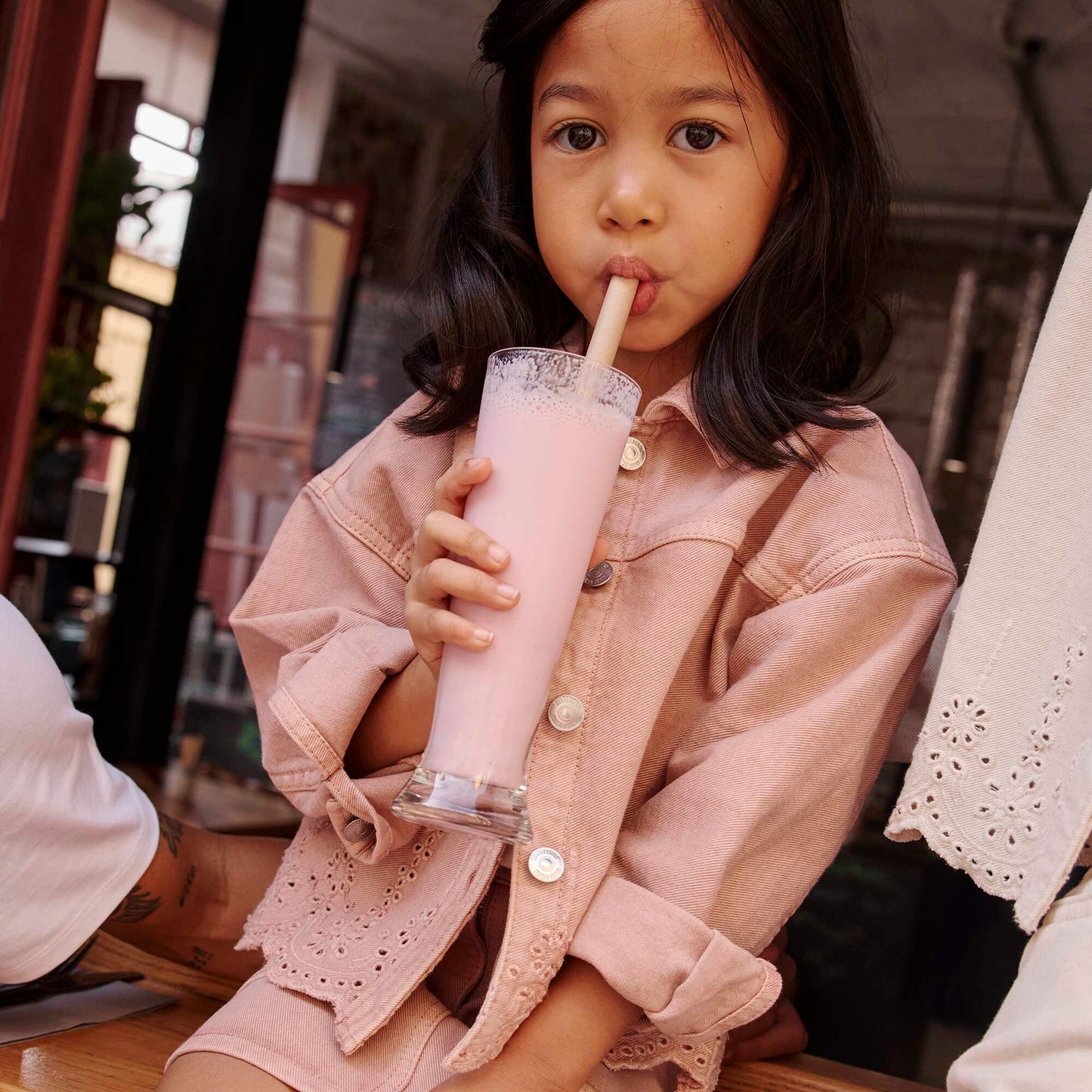 Veste en denim avec broderie anglaise ROSE