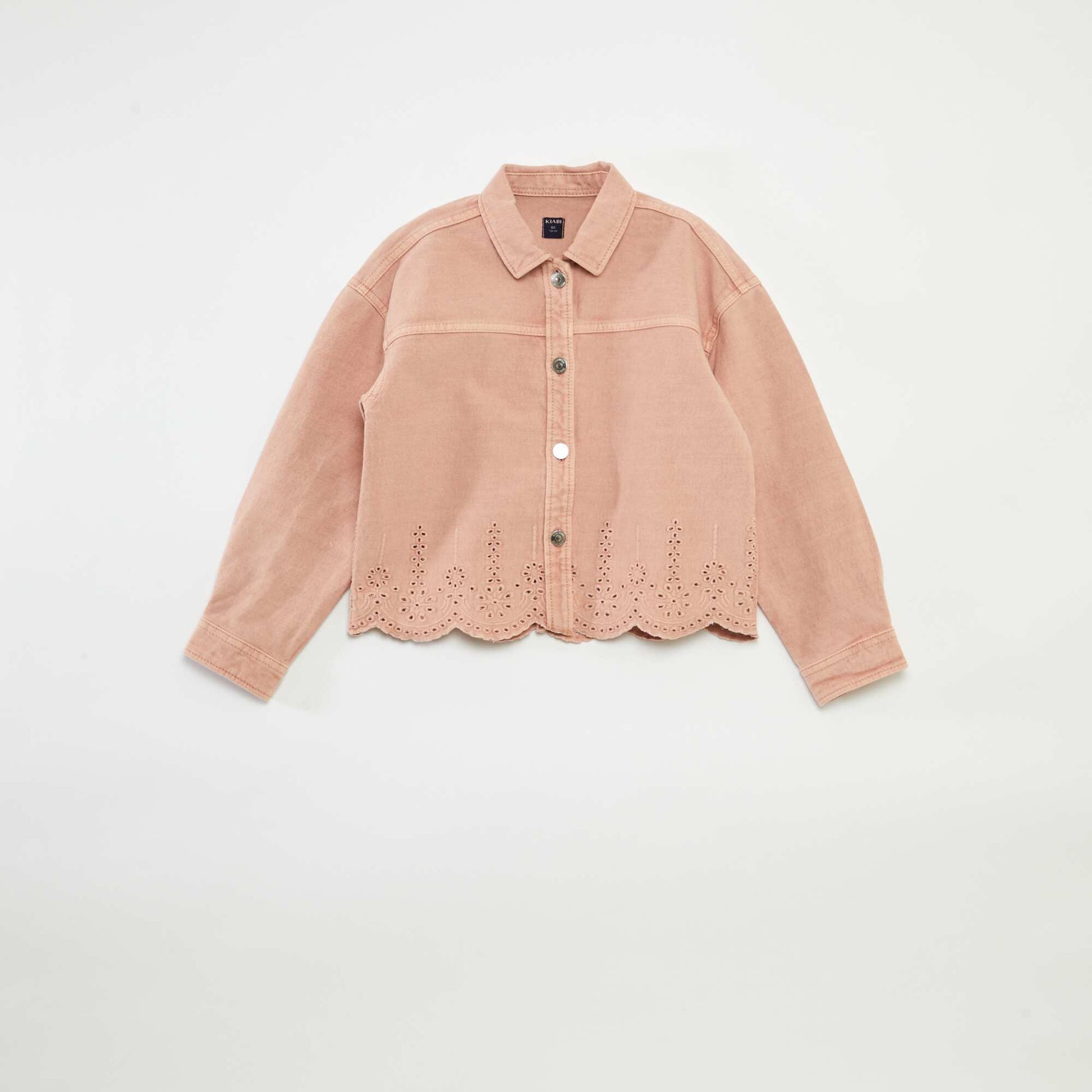 Veste en denim avec broderie anglaise ROSE