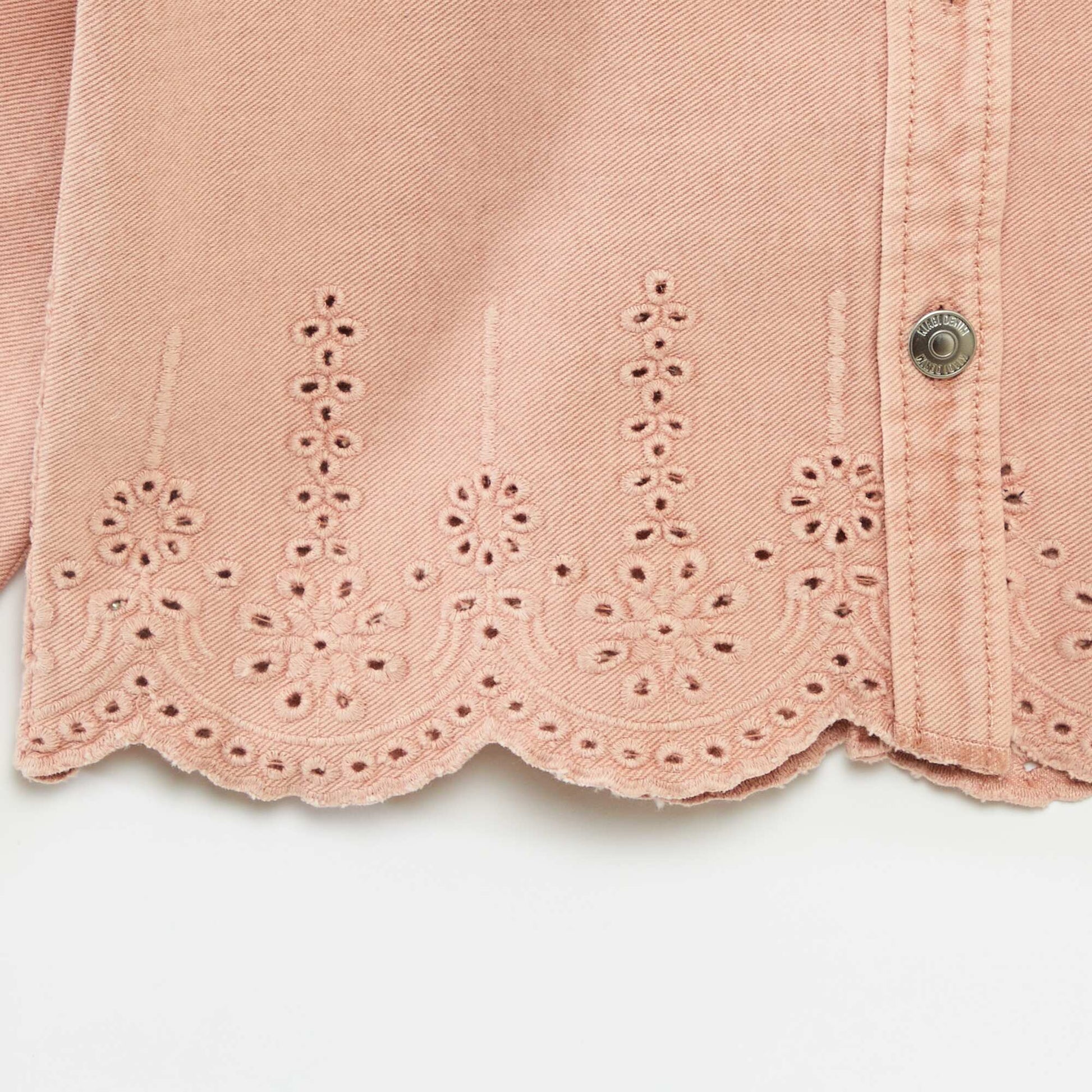 Veste en denim avec broderie anglaise ROSE