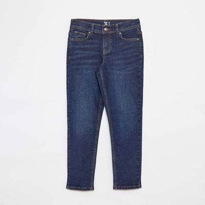 Jean slim avec taille ajustable BLEU