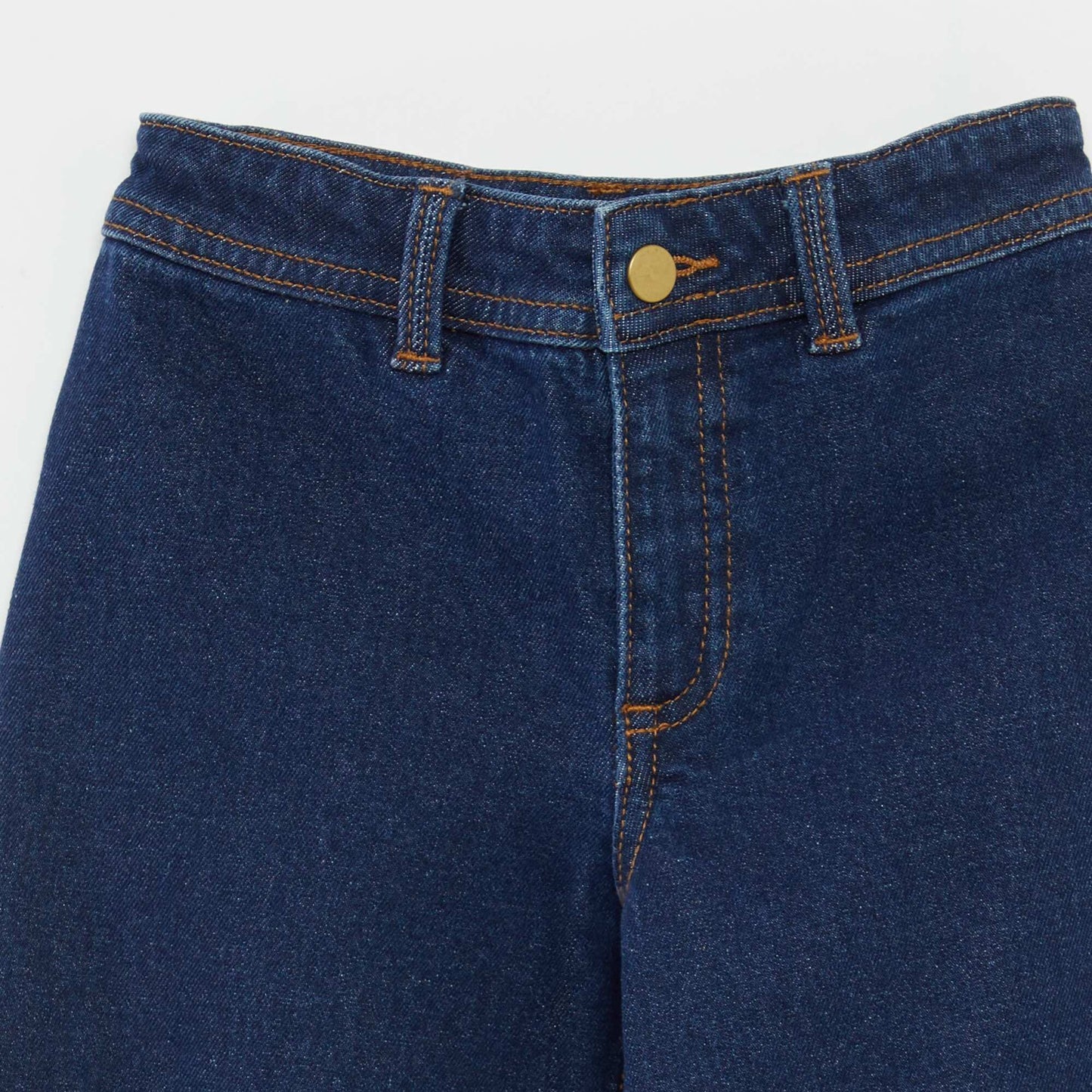 Pantalon wide leg cropped en denim BLEU