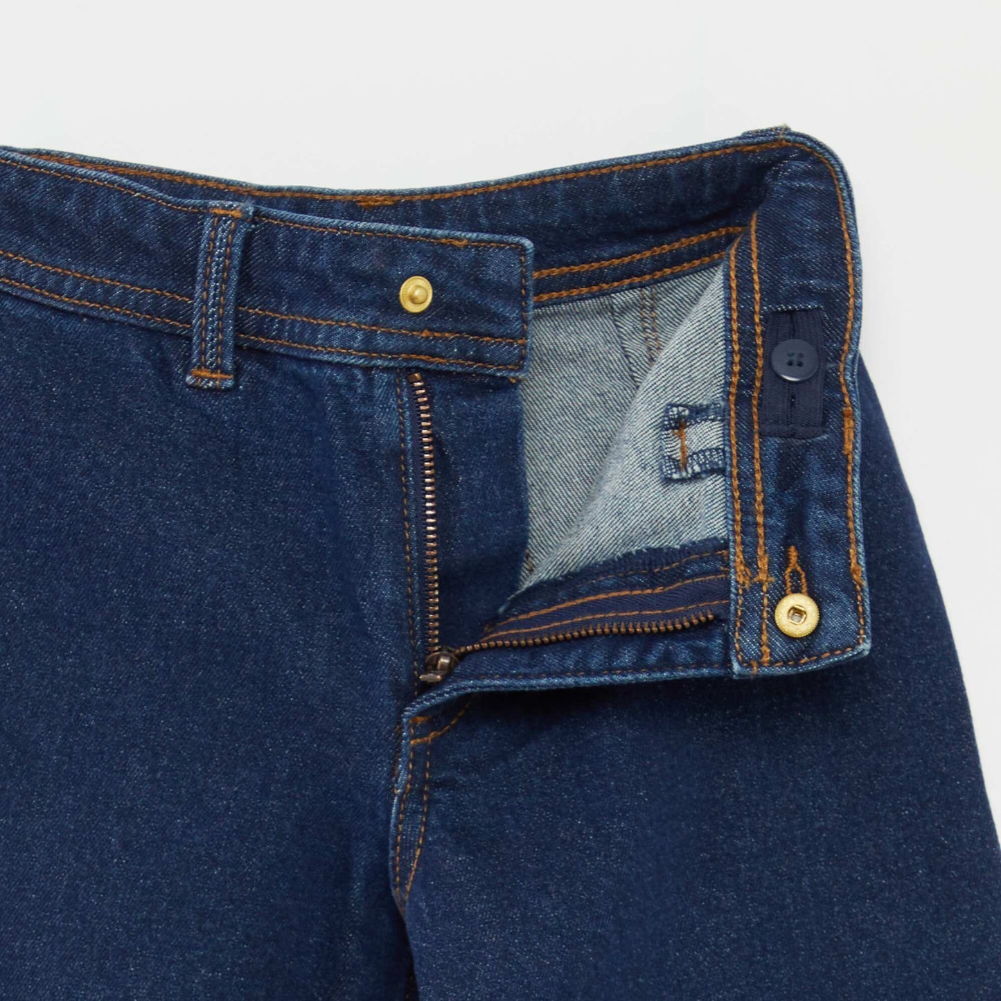 Pantalon wide leg cropped en denim BLEU