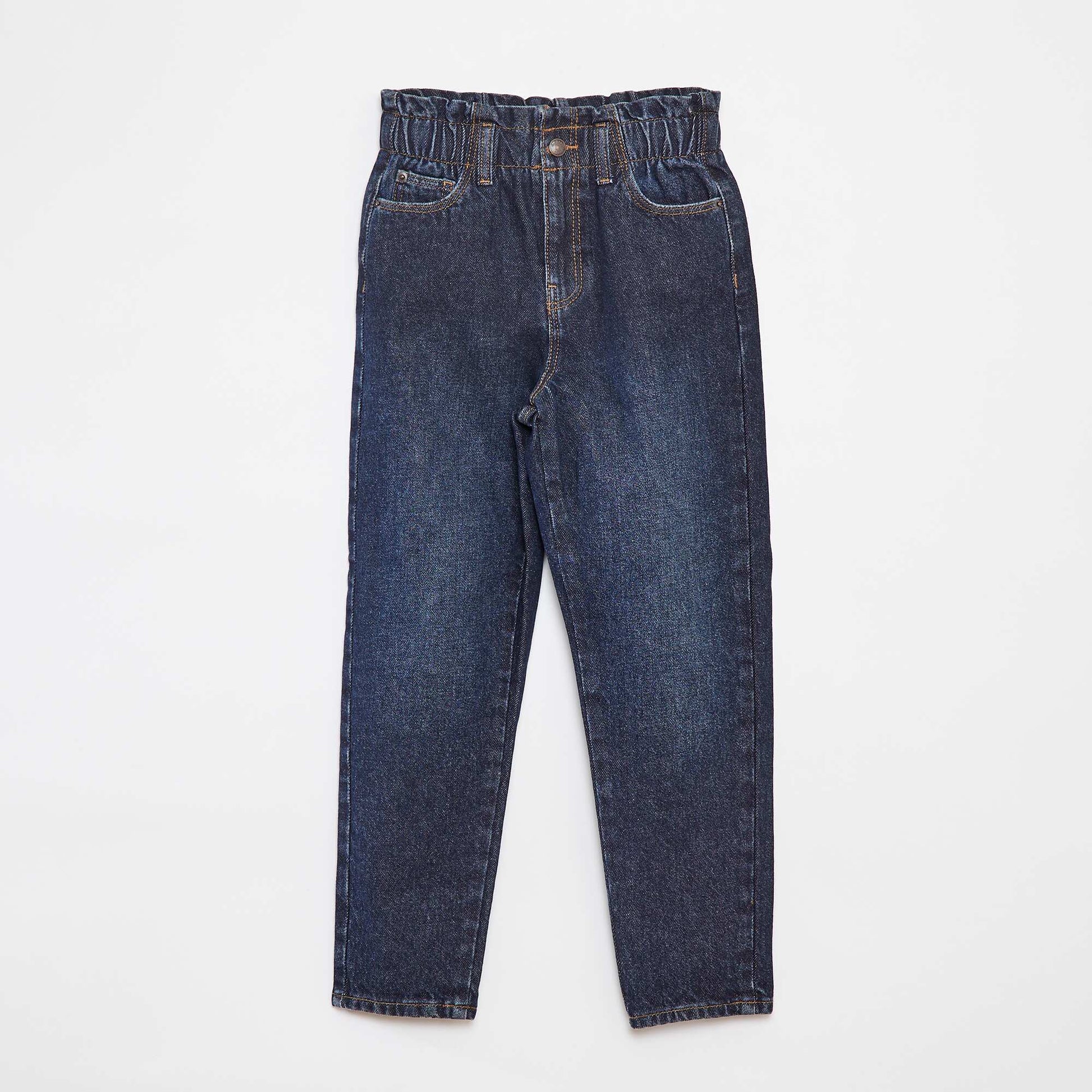 Jean paperbag taille haute BLEU
