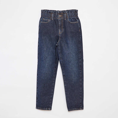 Jean paperbag taille haute BLEU