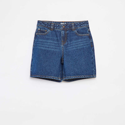 Short en jean regular fit / coupe droite à 5 poches BLEU