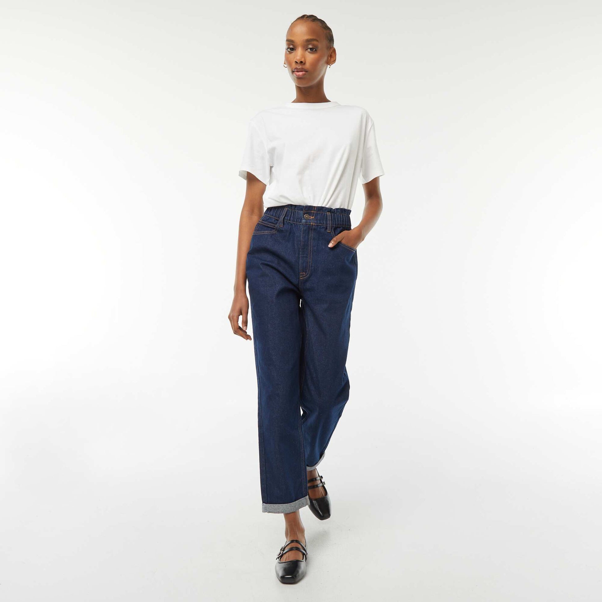Jean paperbag coupe mom BRUT