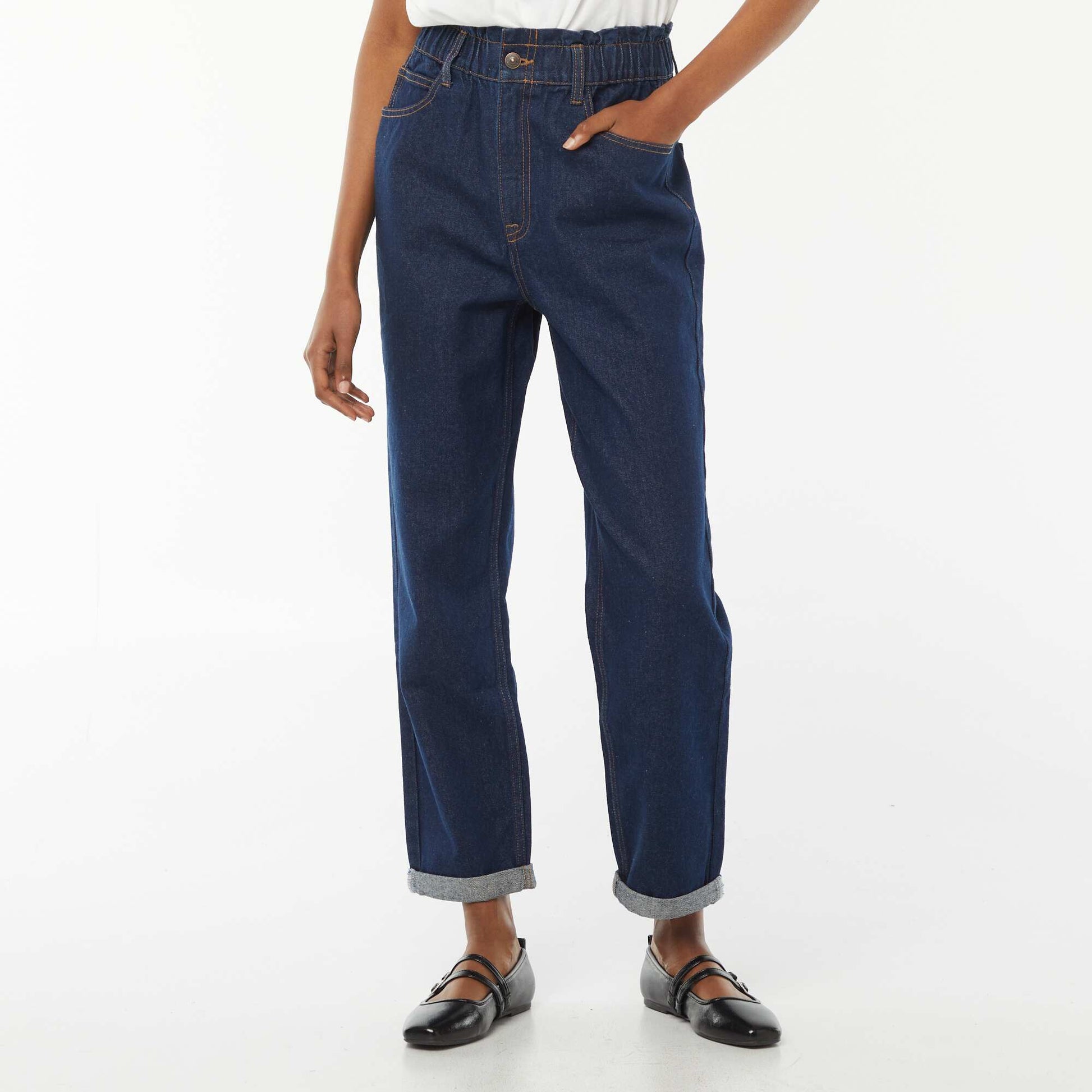 Jean paperbag coupe mom BRUT