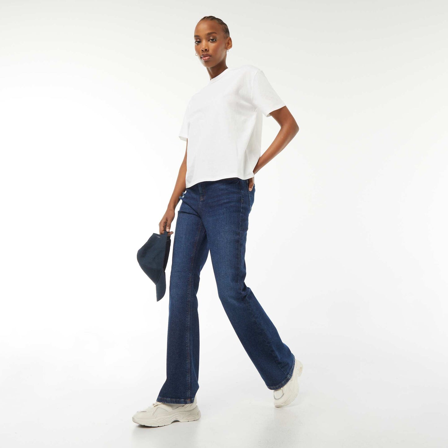 Jean brut taille haute coupe flare BRUT