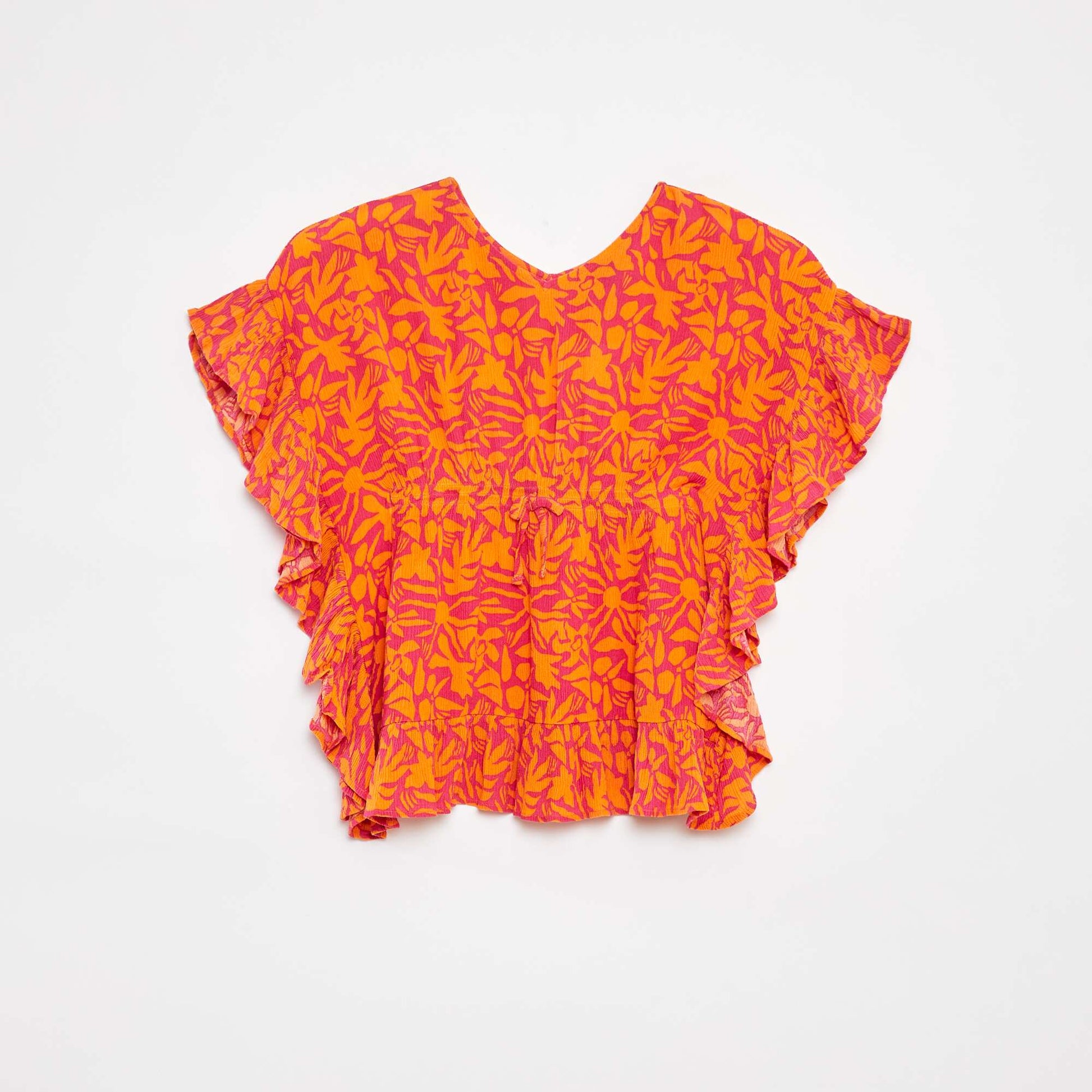 T-shirt à manches courtes volantées ROSE