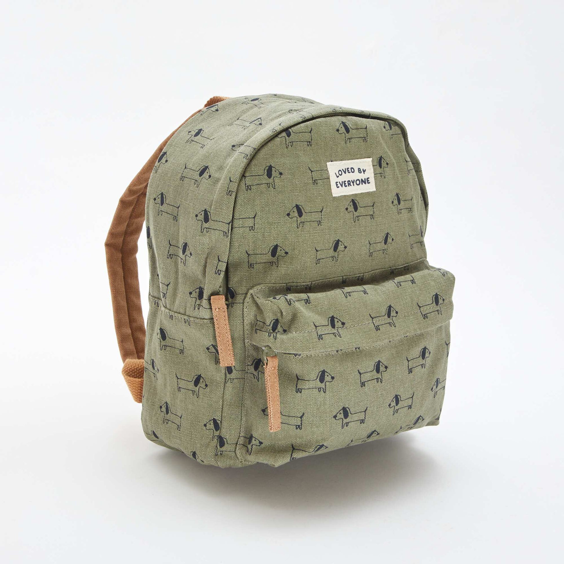 Sac à dos à 2 compartiments motif 'chien' VERT