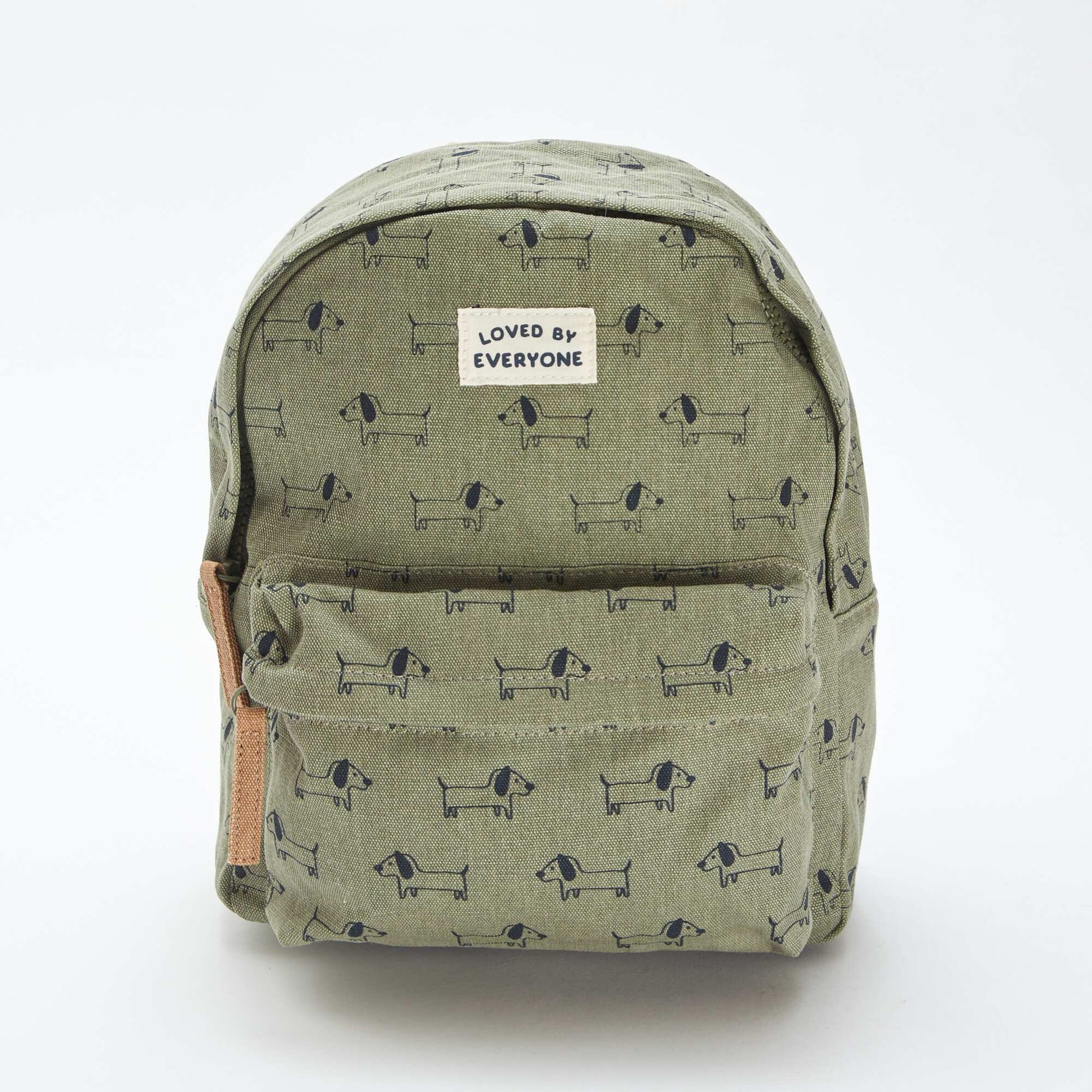 Sac à dos à 2 compartiments motif 'chien' VERT