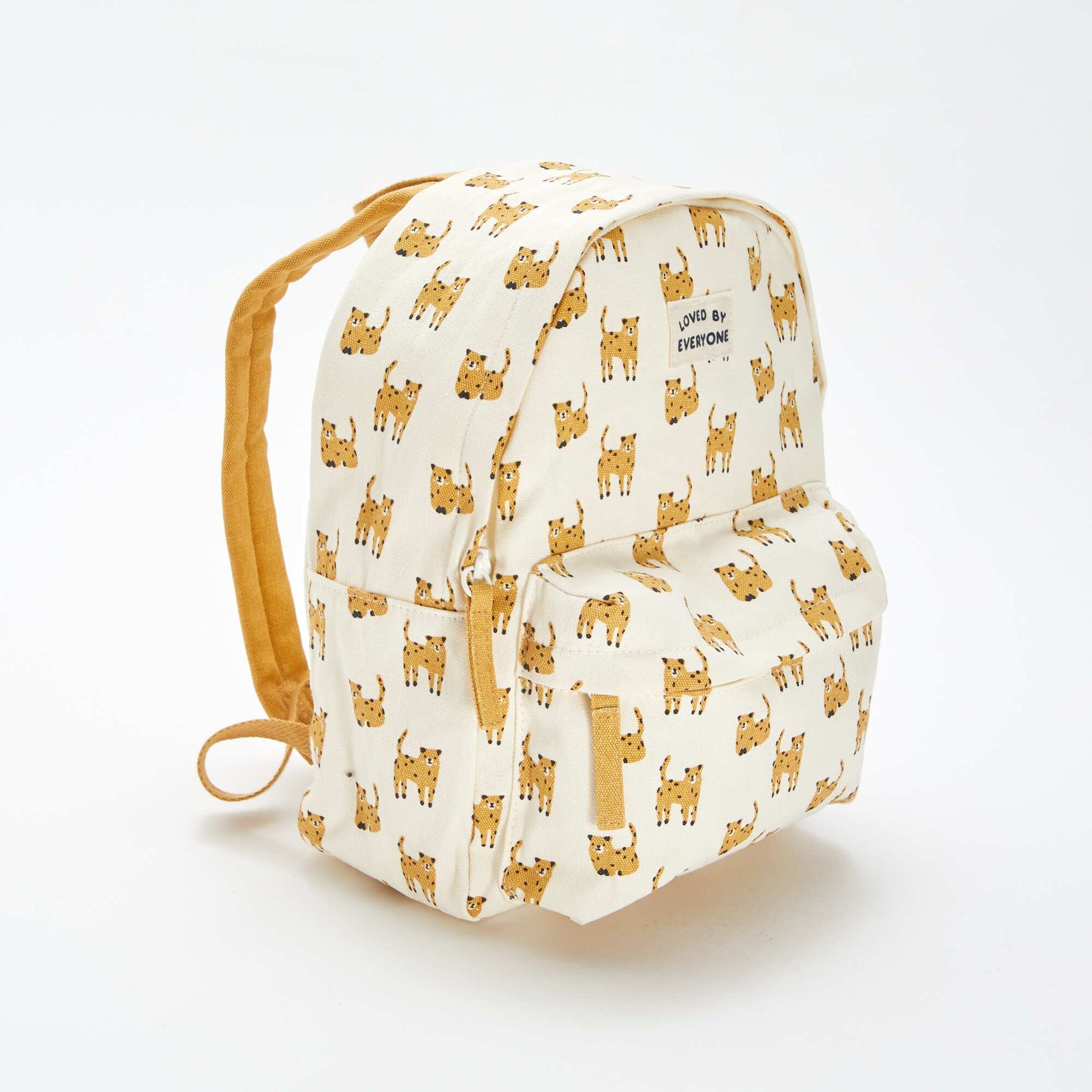 Sac à dos à 2 compartiments motif 'tigre' BEIGE