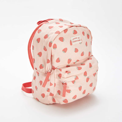 Sac à dos à 2 compartiments motif 'fraise' ROSE