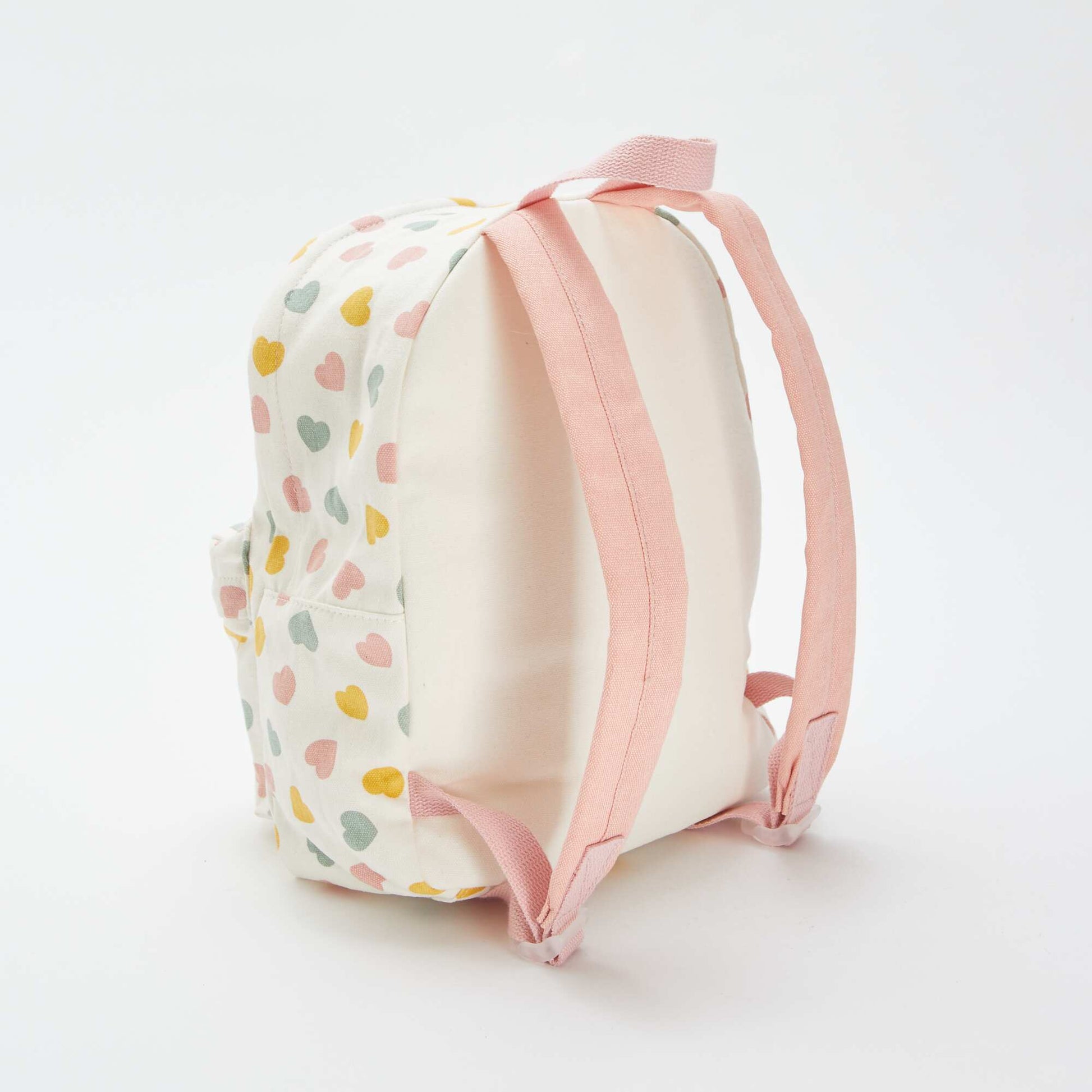 Sac à dos à 2 compartiments motif 'cœur' BEIGE