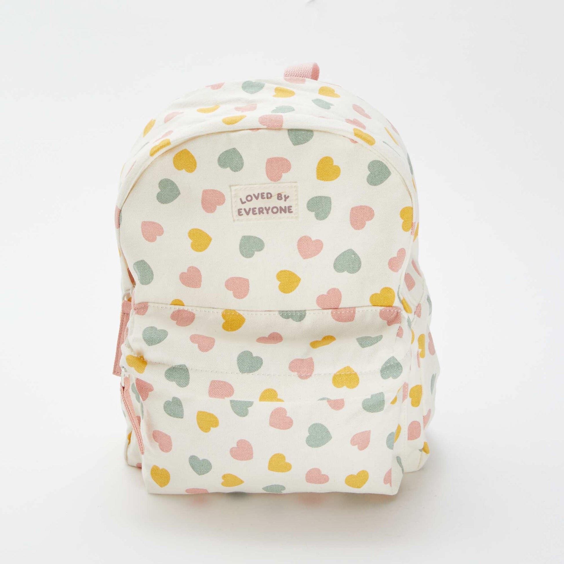 Sac à dos à 2 compartiments motif 'cœur' BEIGE