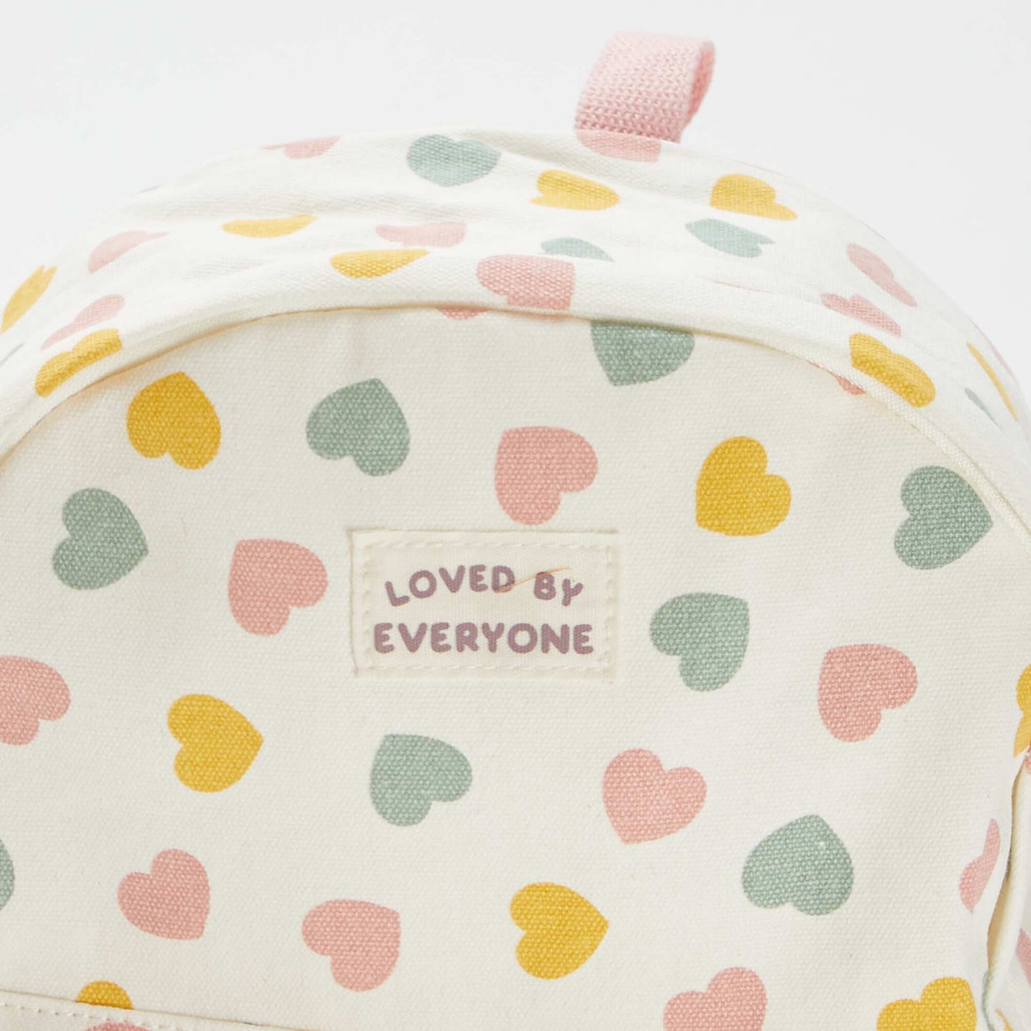Sac à dos à 2 compartiments motif 'cœur' BEIGE