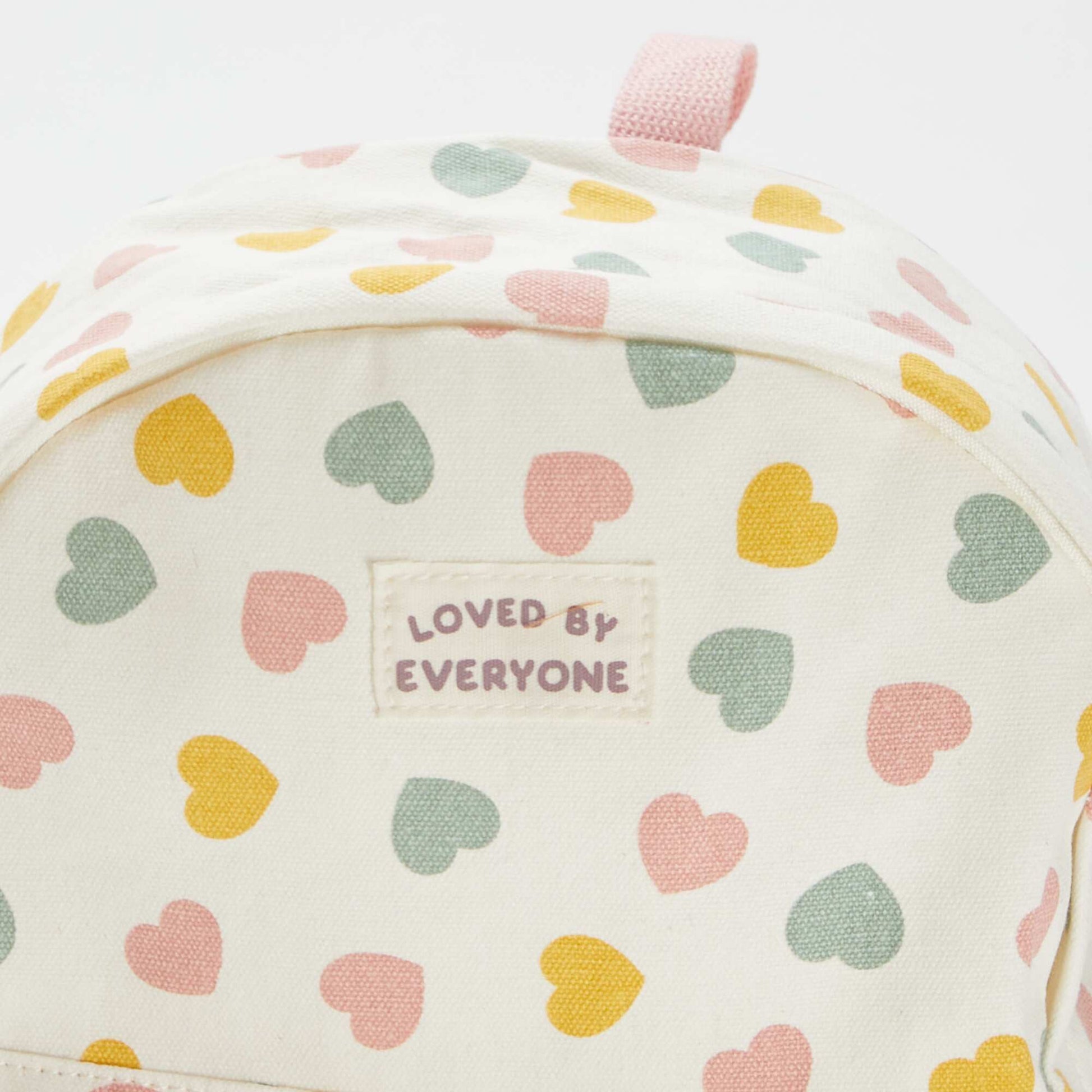 Sac à dos à 2 compartiments motif 'cœur' BEIGE