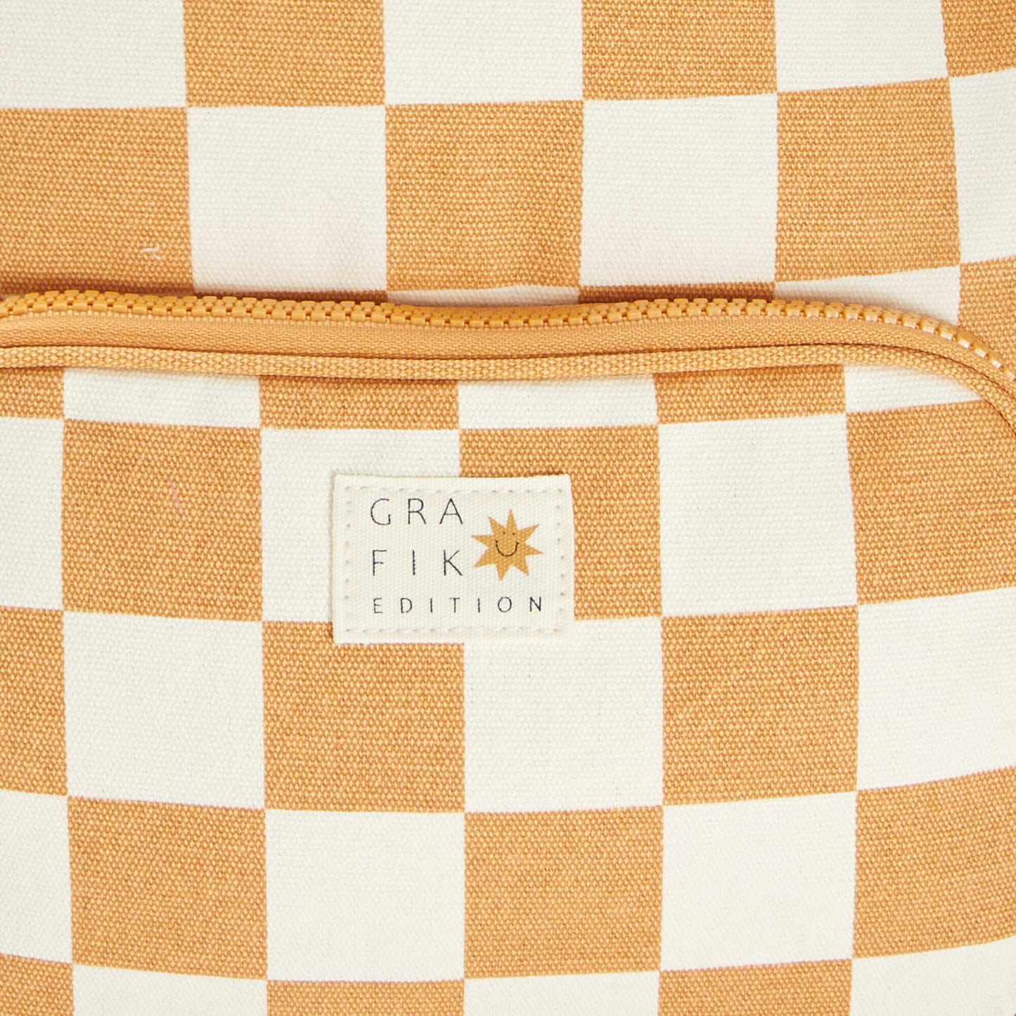 Sac à dos à carreaux avec  compartiments JAUNE