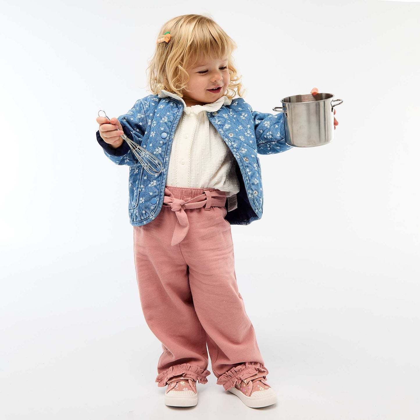 Blouse plumetis en gaze de coton BLANC