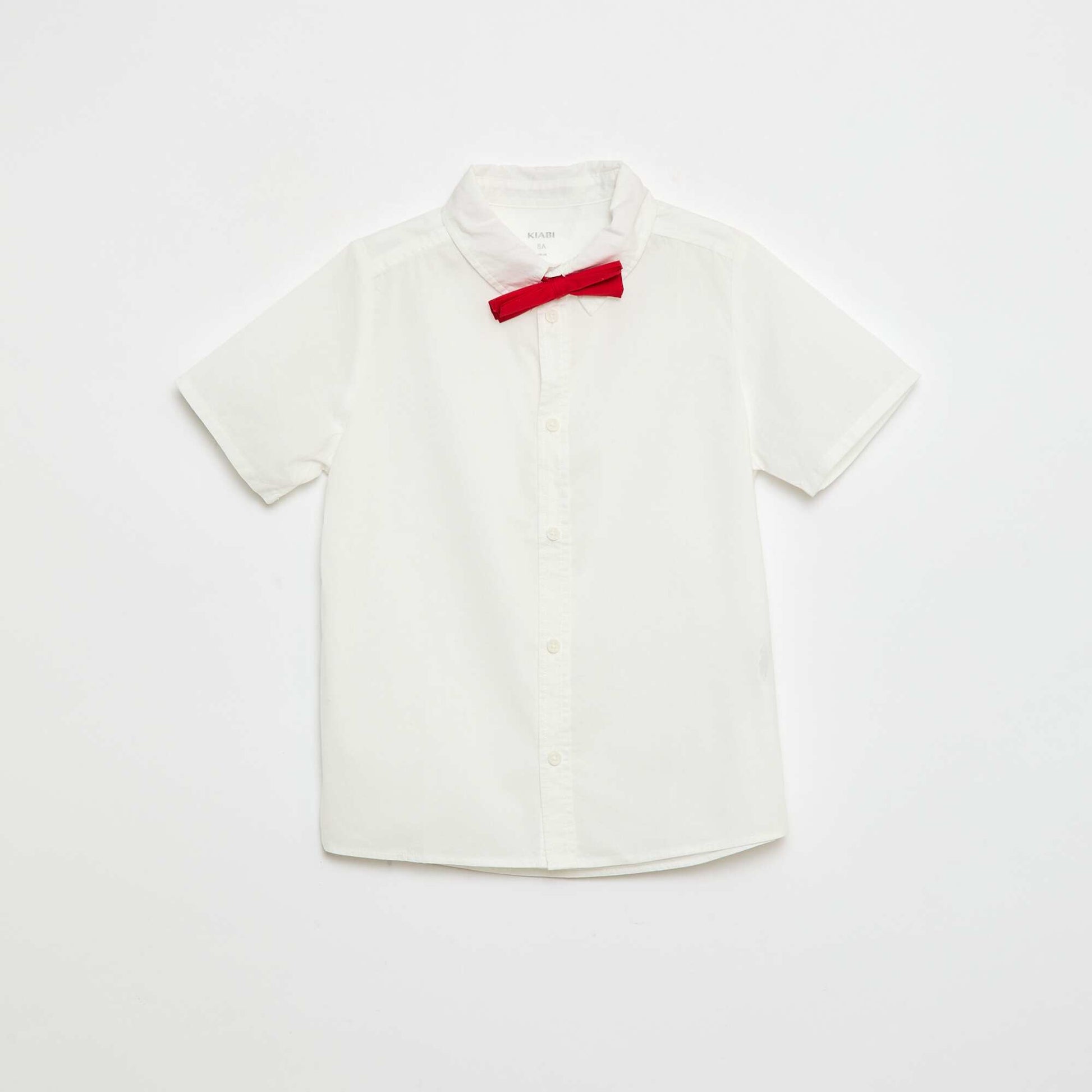 Chemise de cérémonie avec nœud papillon en coton BLANC