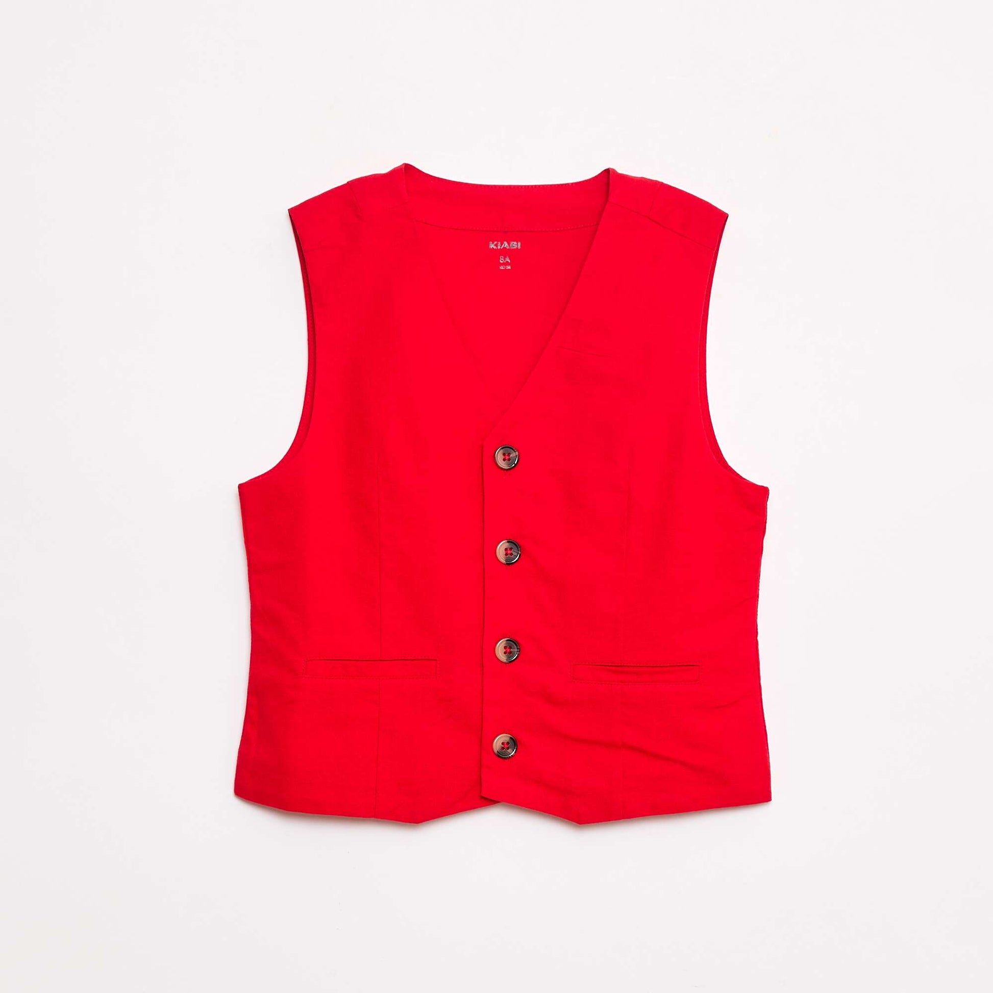 Gilet regular style garçon de café en coton ROUGE