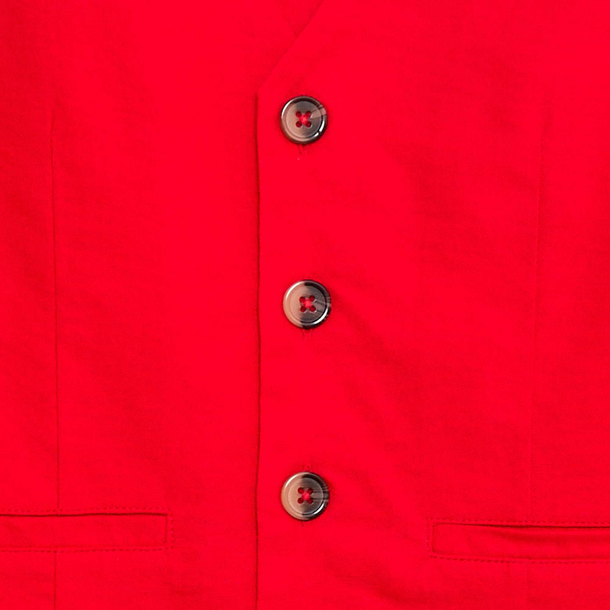 Gilet regular style garçon de café en coton ROUGE