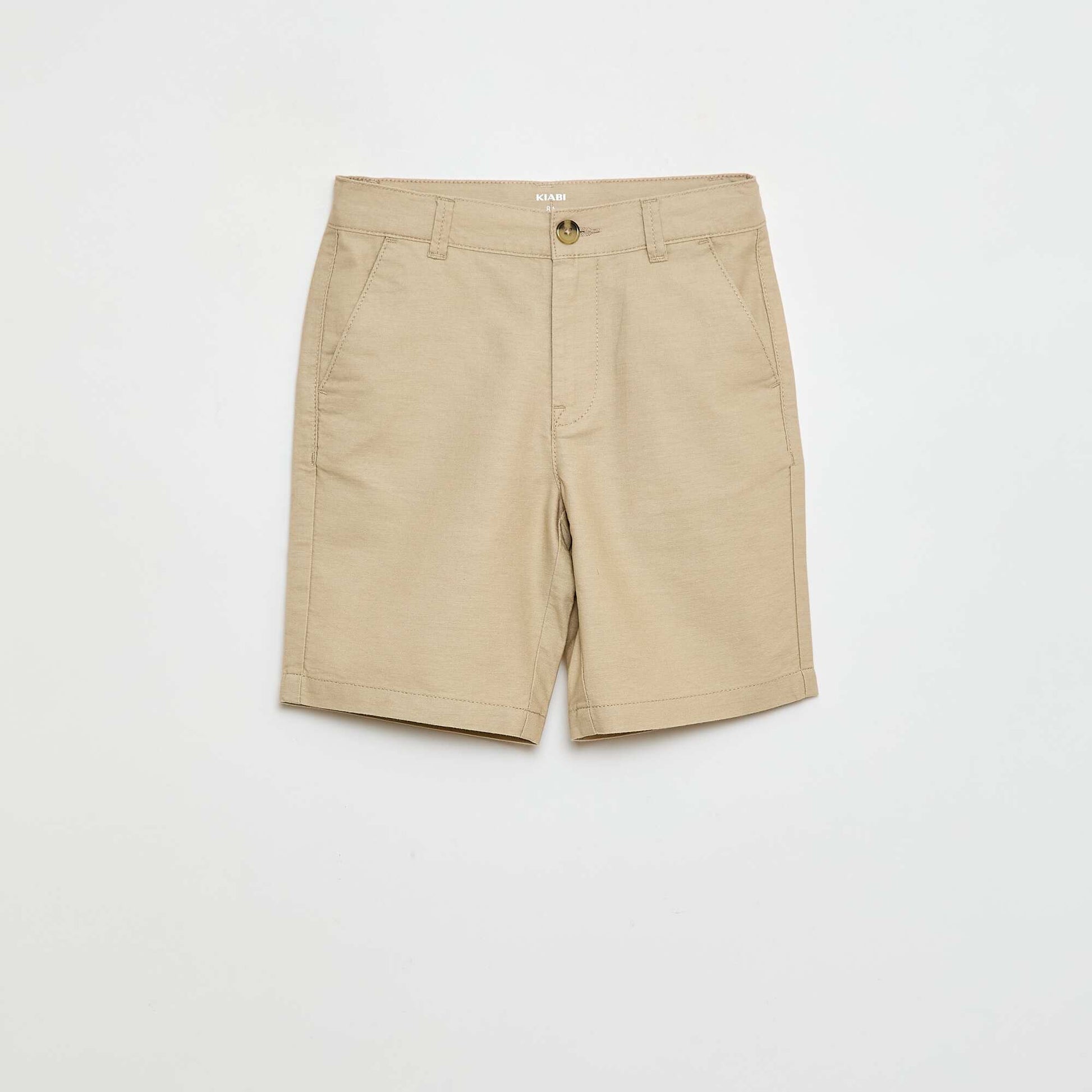 Chino de cérémonie en coton uni BEIGE