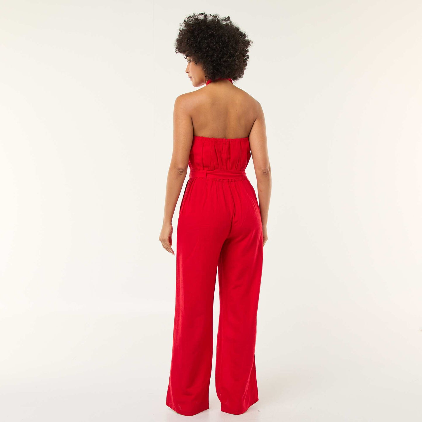 Combinaison pantalon avec dos nu ROUGE