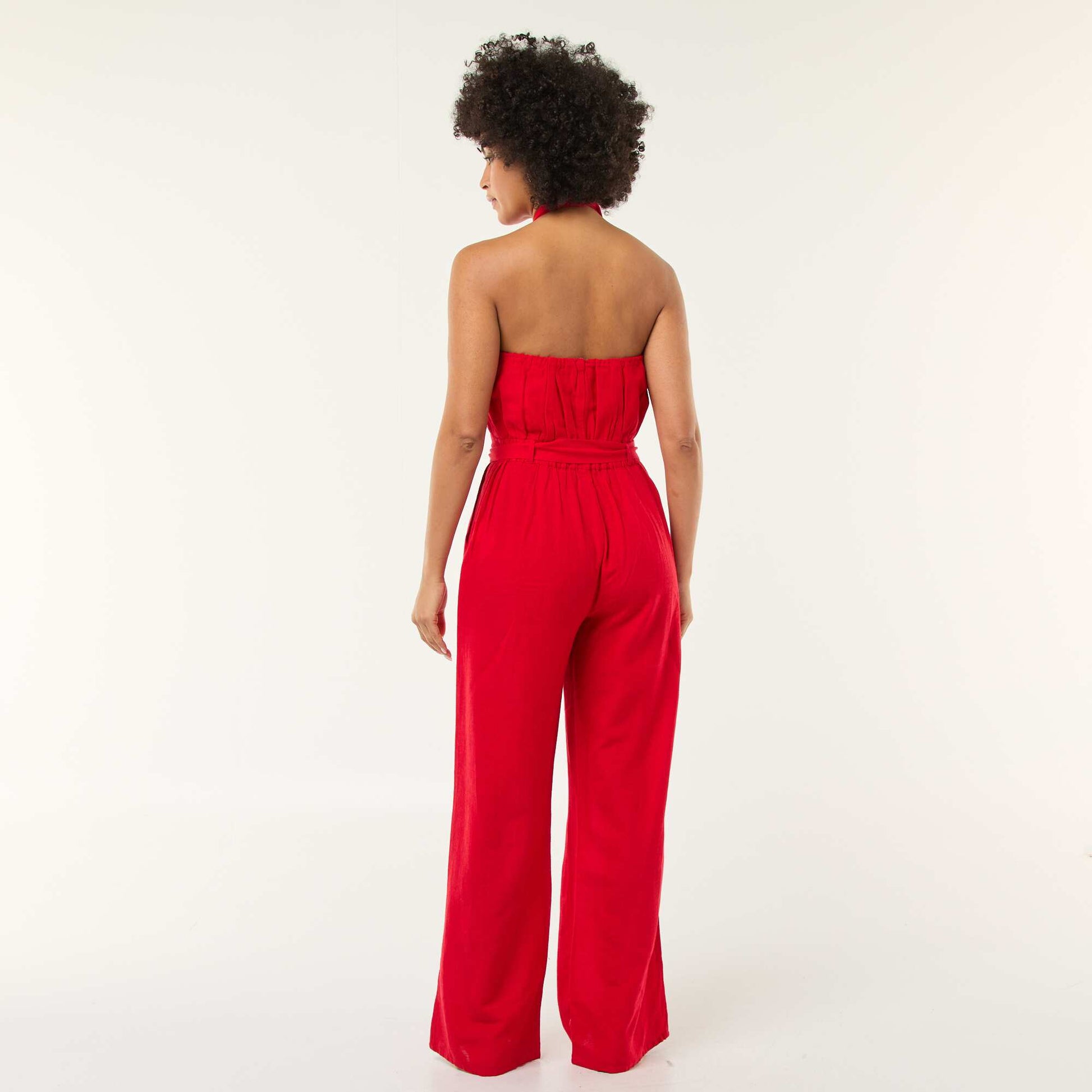 Combinaison pantalon avec dos nu ROUGE