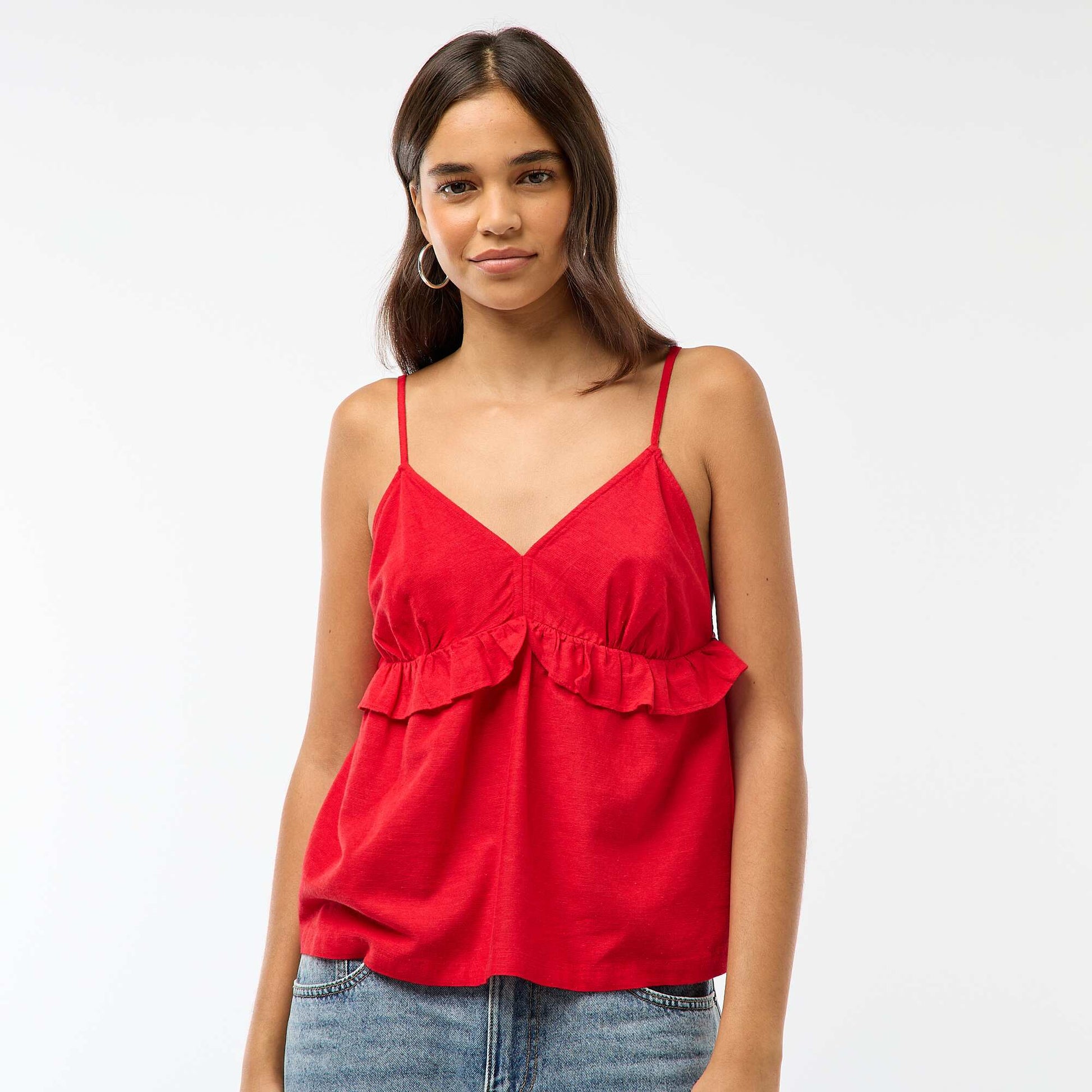 Top fines bretelles réglables ROUGE