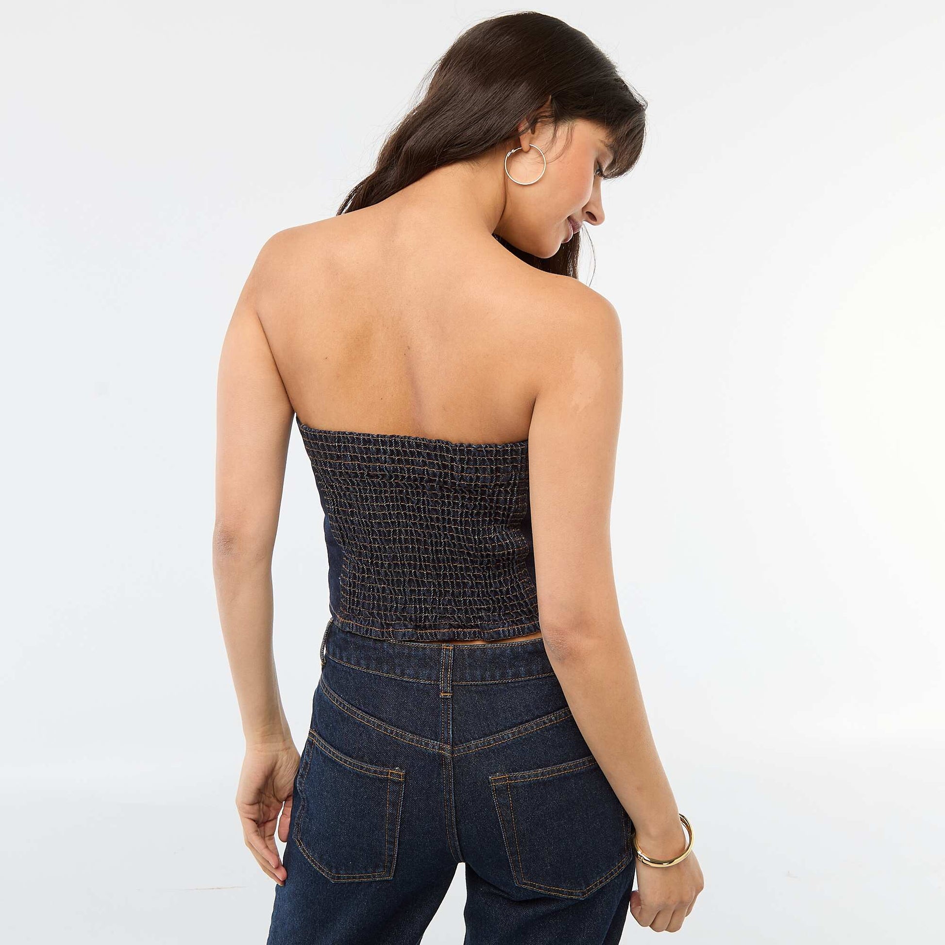 Top bustier en denim RINCE