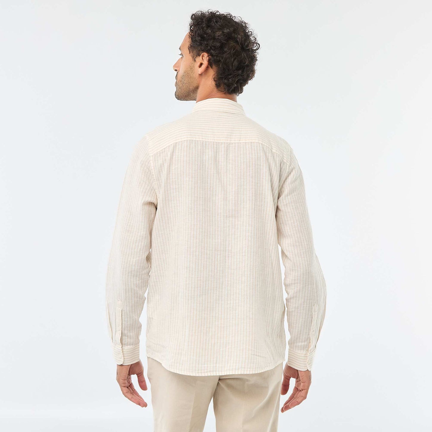 Chemise regular en lin BEIGE