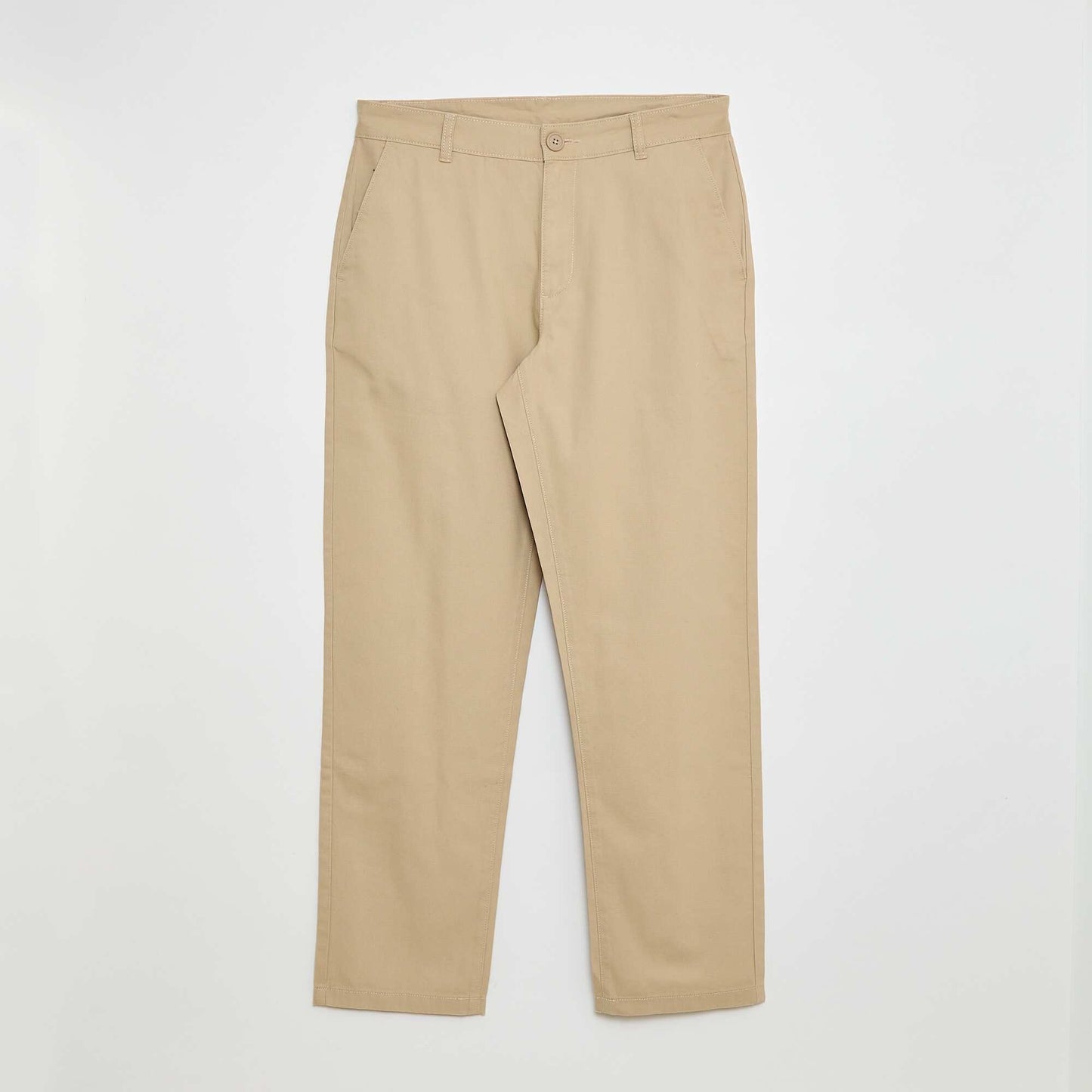 Chino droit en coton uni BEIGE