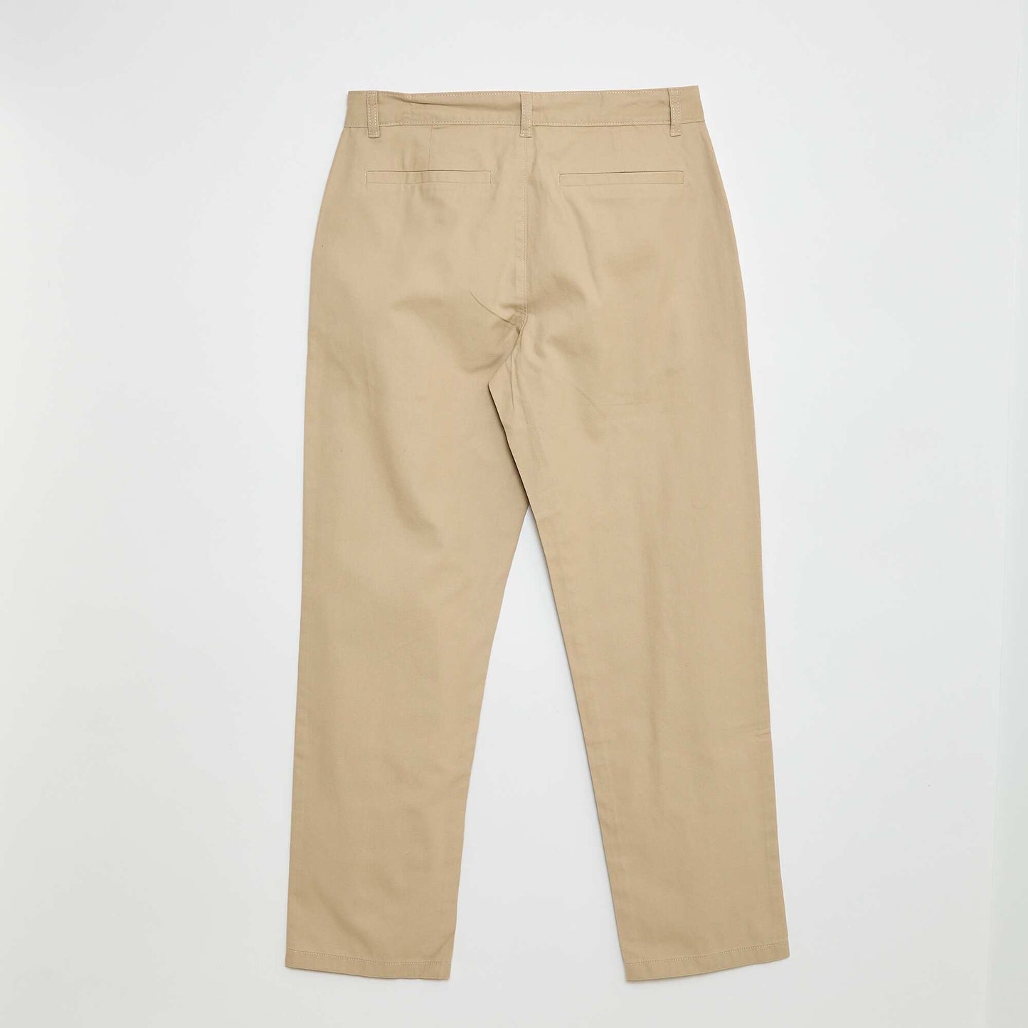 Chino droit en coton uni BEIGE
