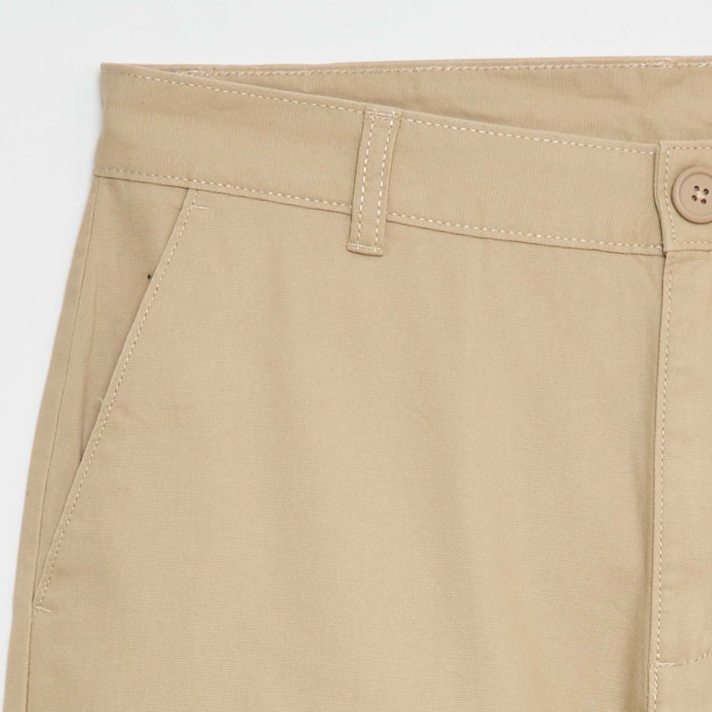 Chino droit en coton uni BEIGE