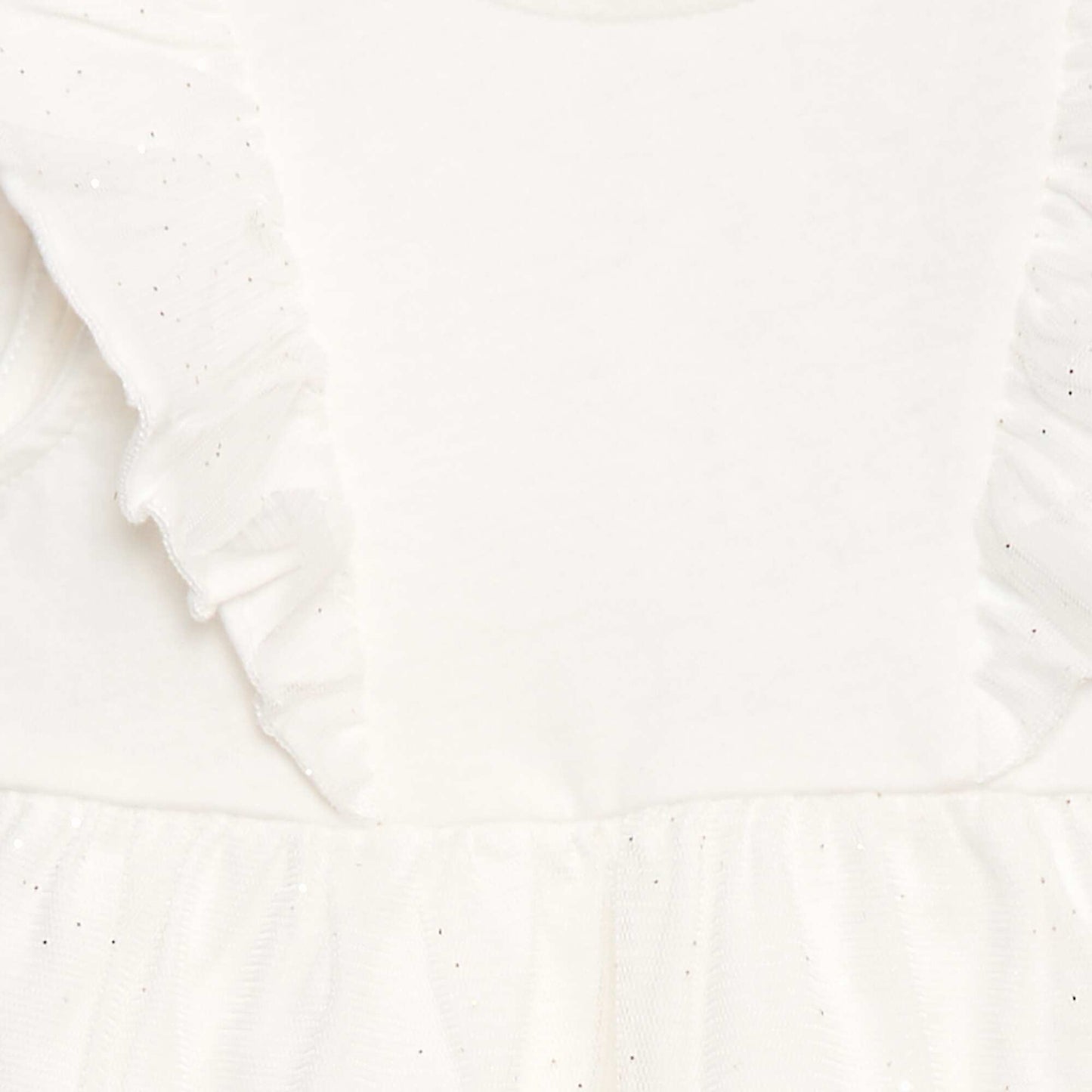 Robe sans manche volantée unie BLANC