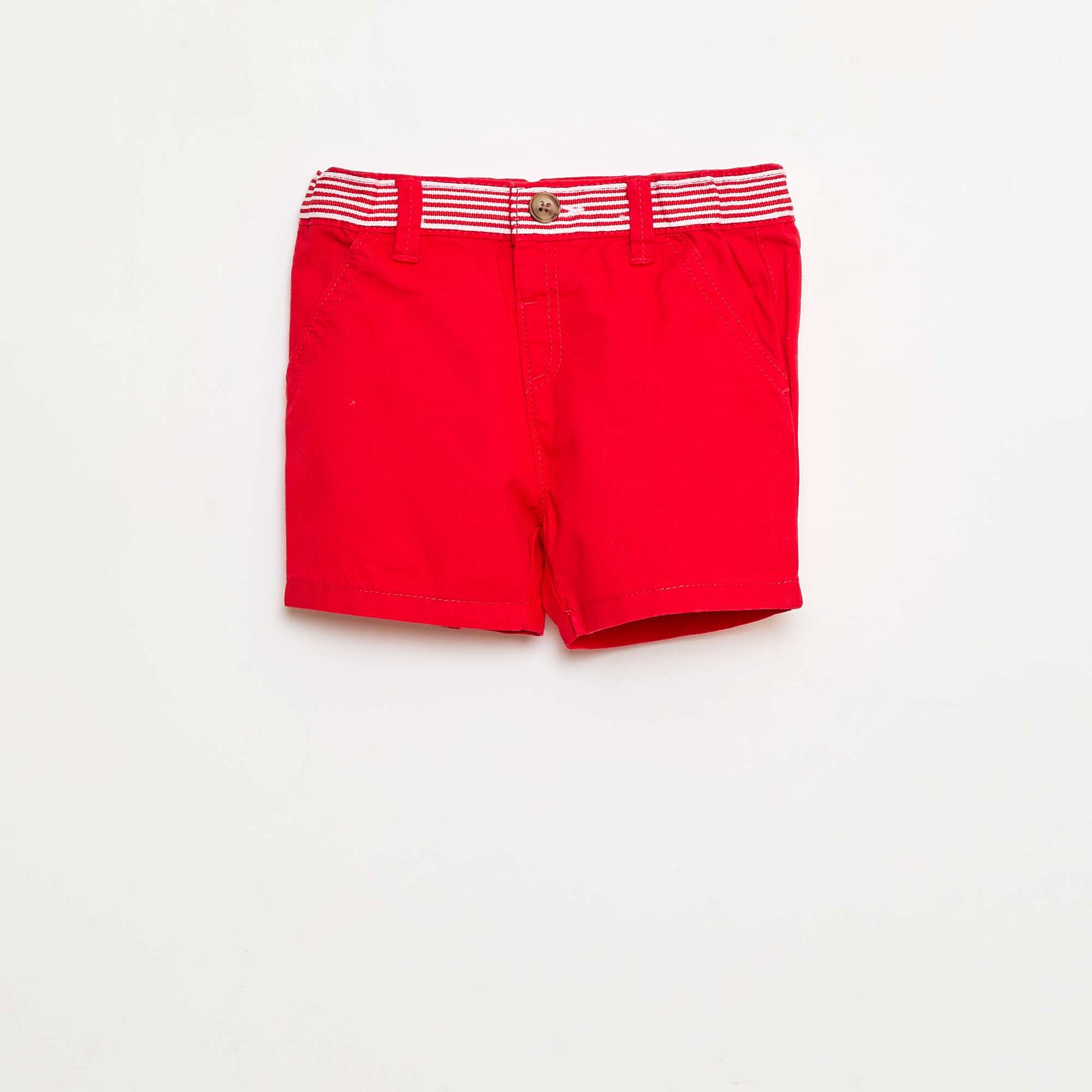 Short droit avec ceinture ajustable ROUGE