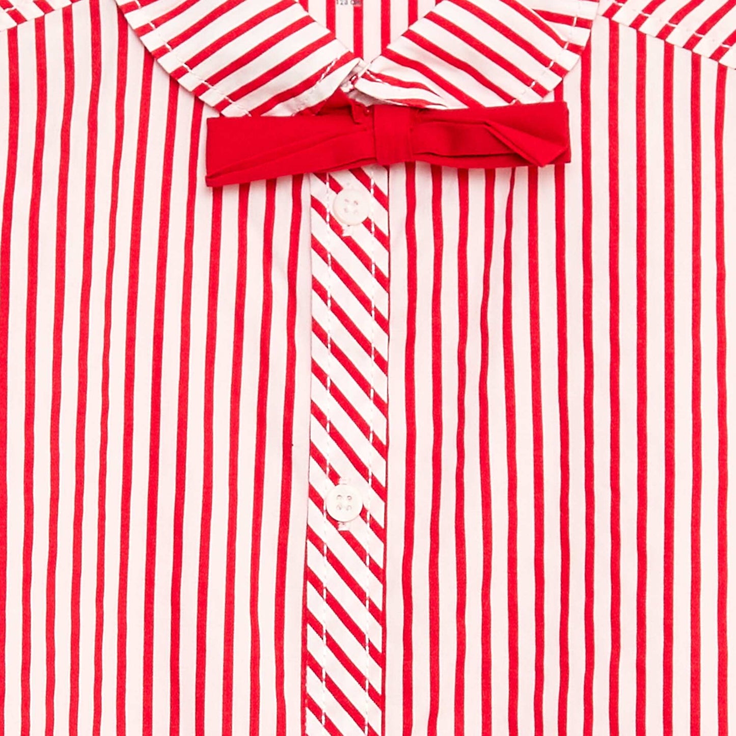 Chemise à rayures 'Noël' avec nœud coton ROUGE
