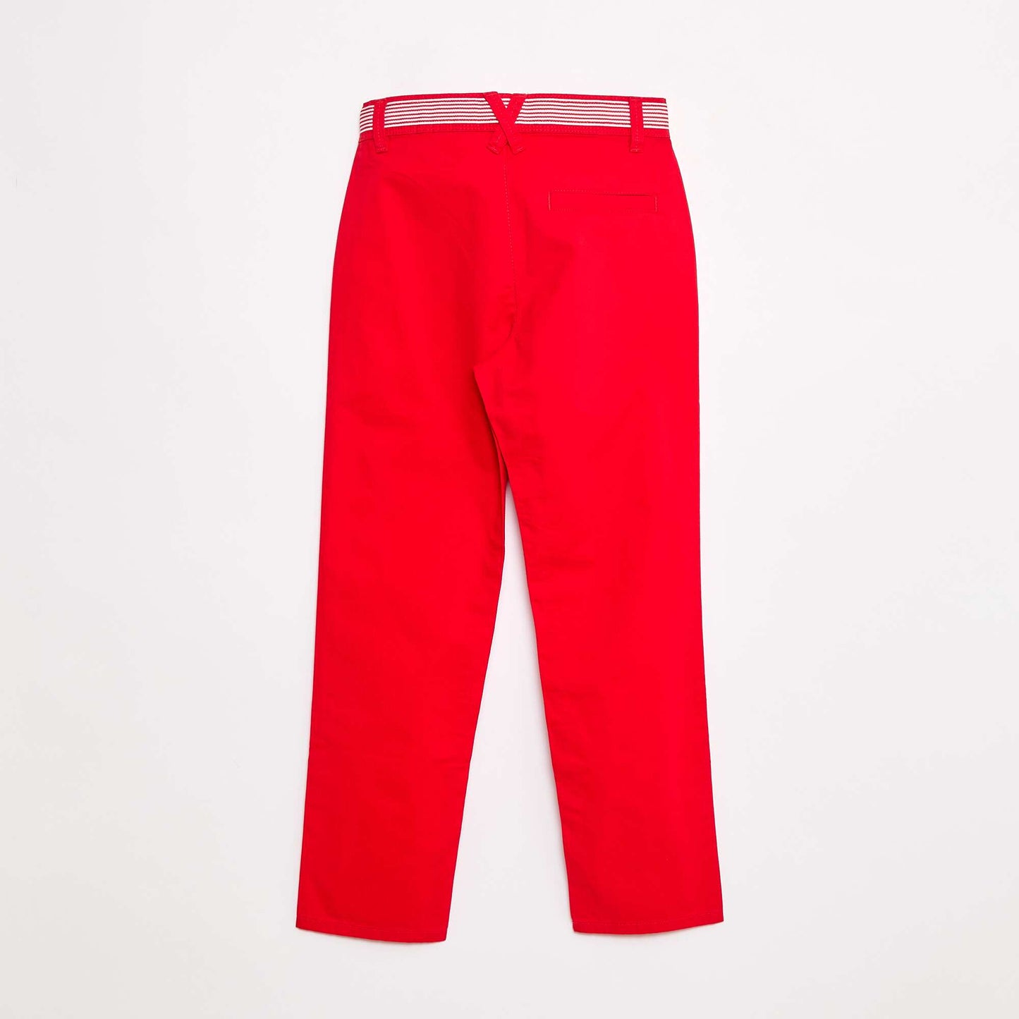 Pantalon droit style 'Noël' en twill avec ceinture ROUGE