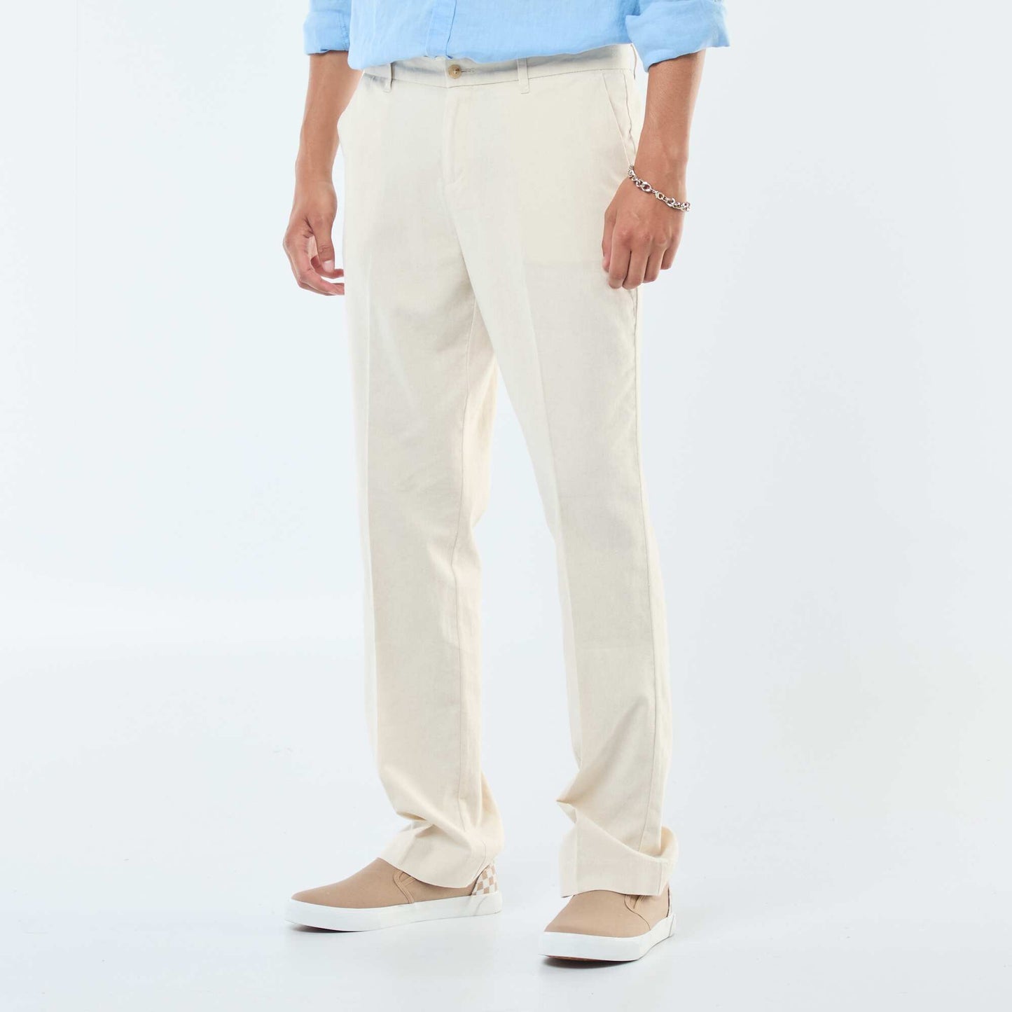 Pantalon type costume coupe slim BLANC CASSé