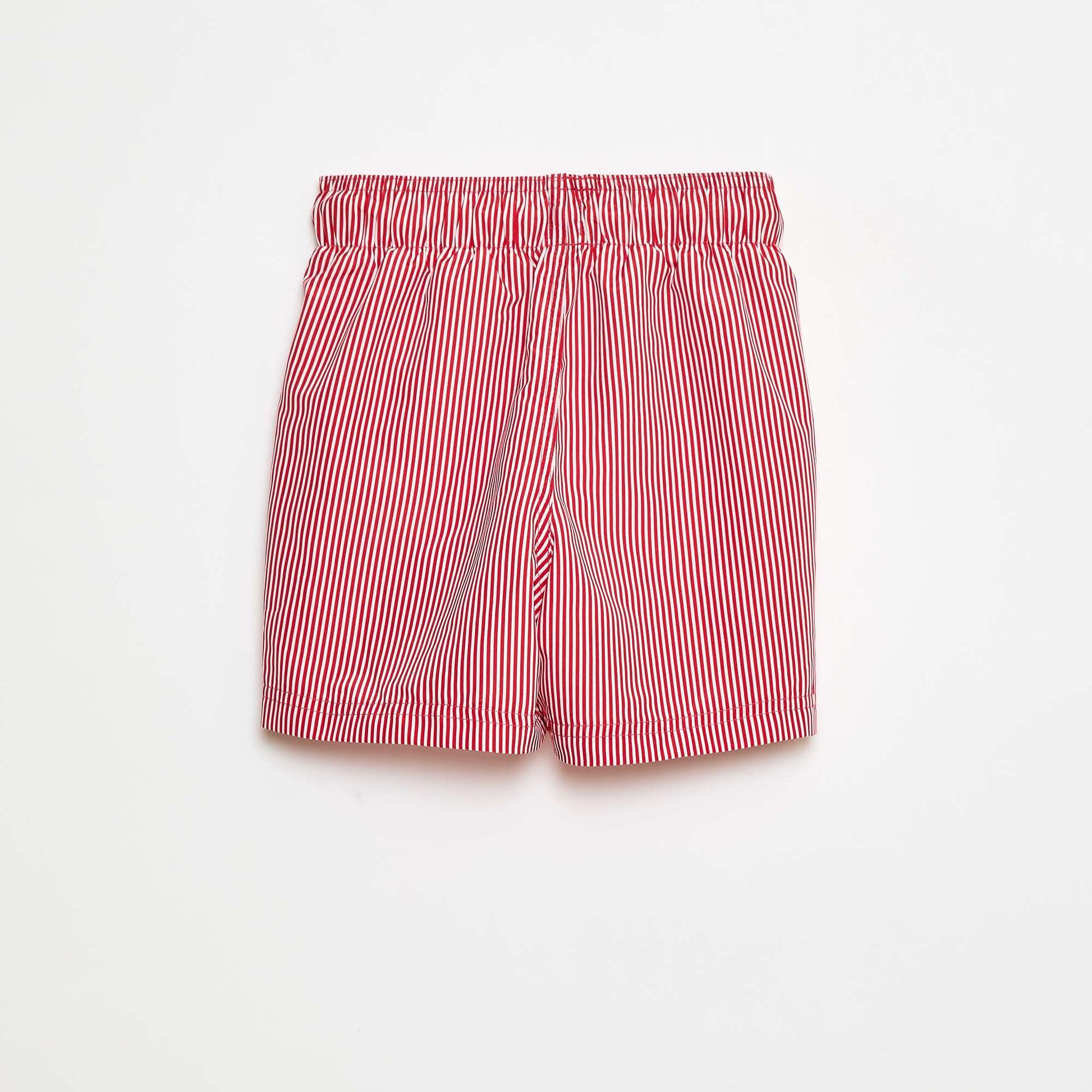Short de bain à rayures ROUGE