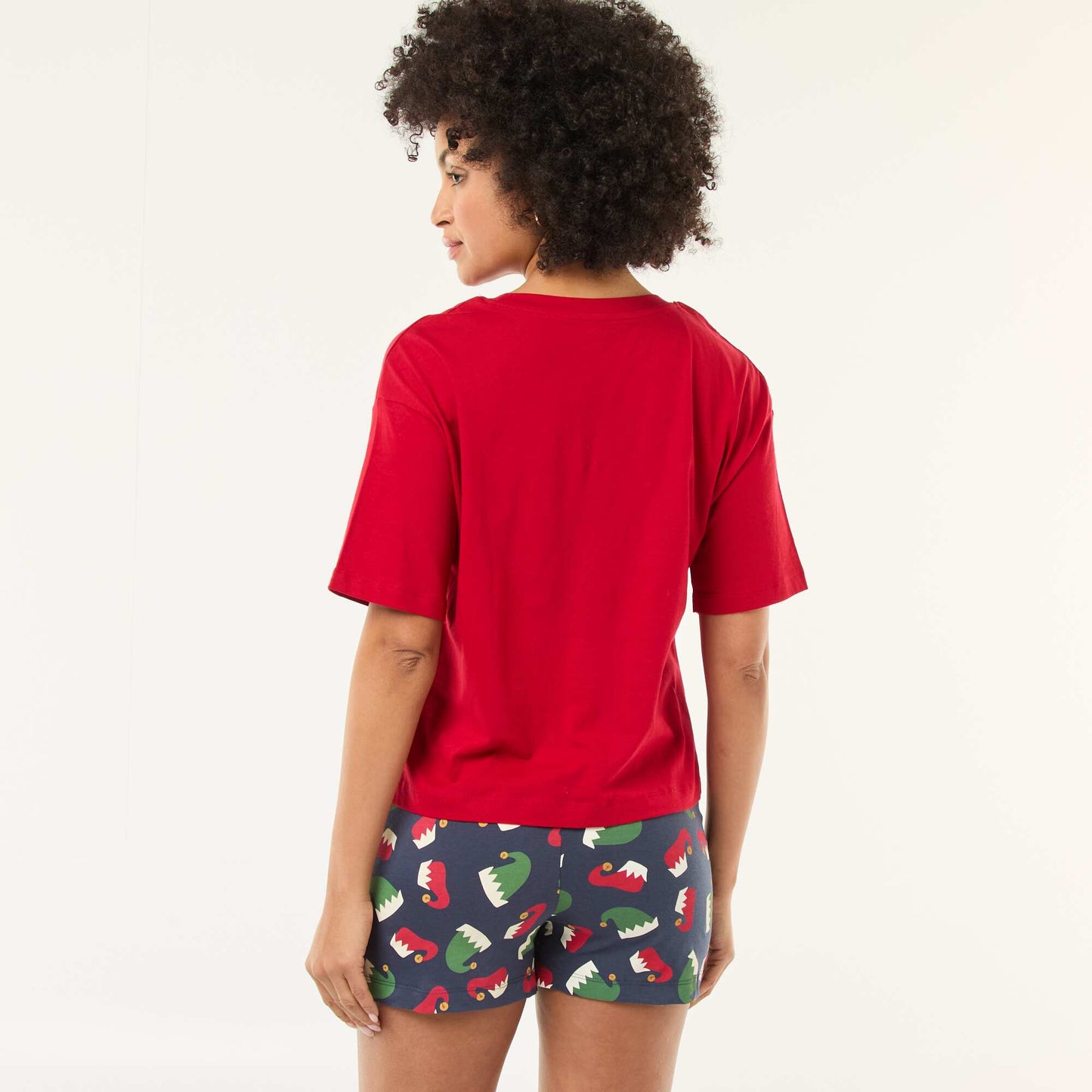Pyjama court imprimé Noël - 2 pièces ROUGE