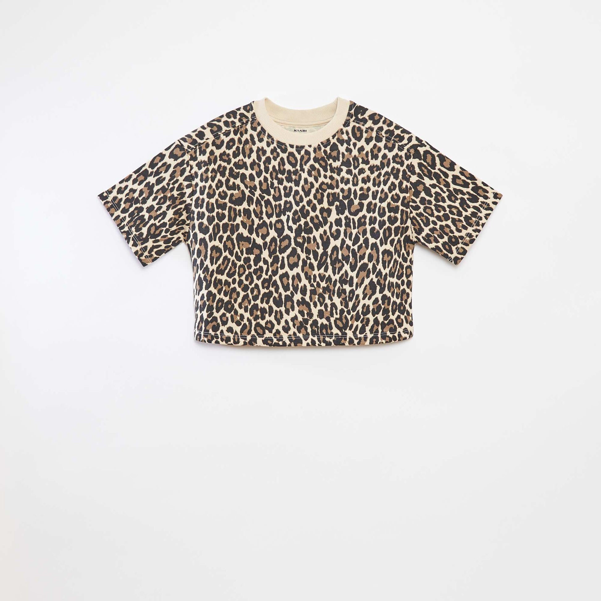T-shirt crop à manches courtes LéOPARD