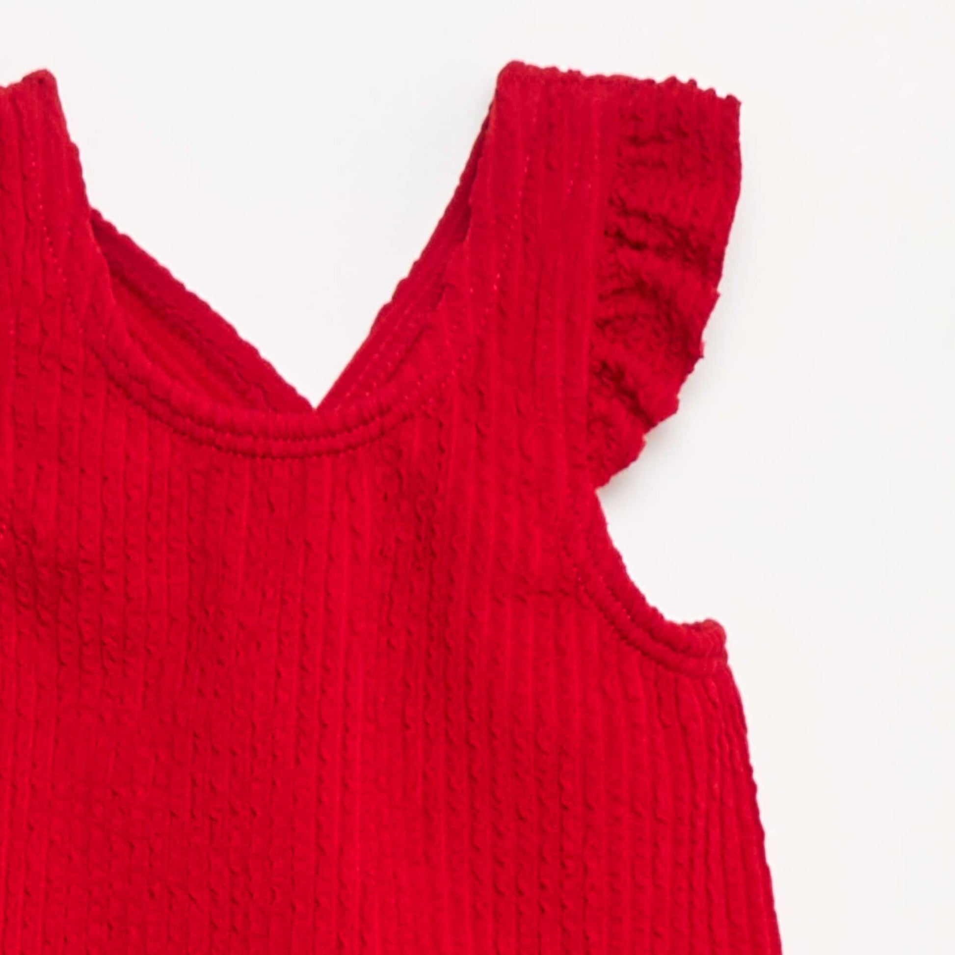 Maillot de bain en maille uni ROUGE